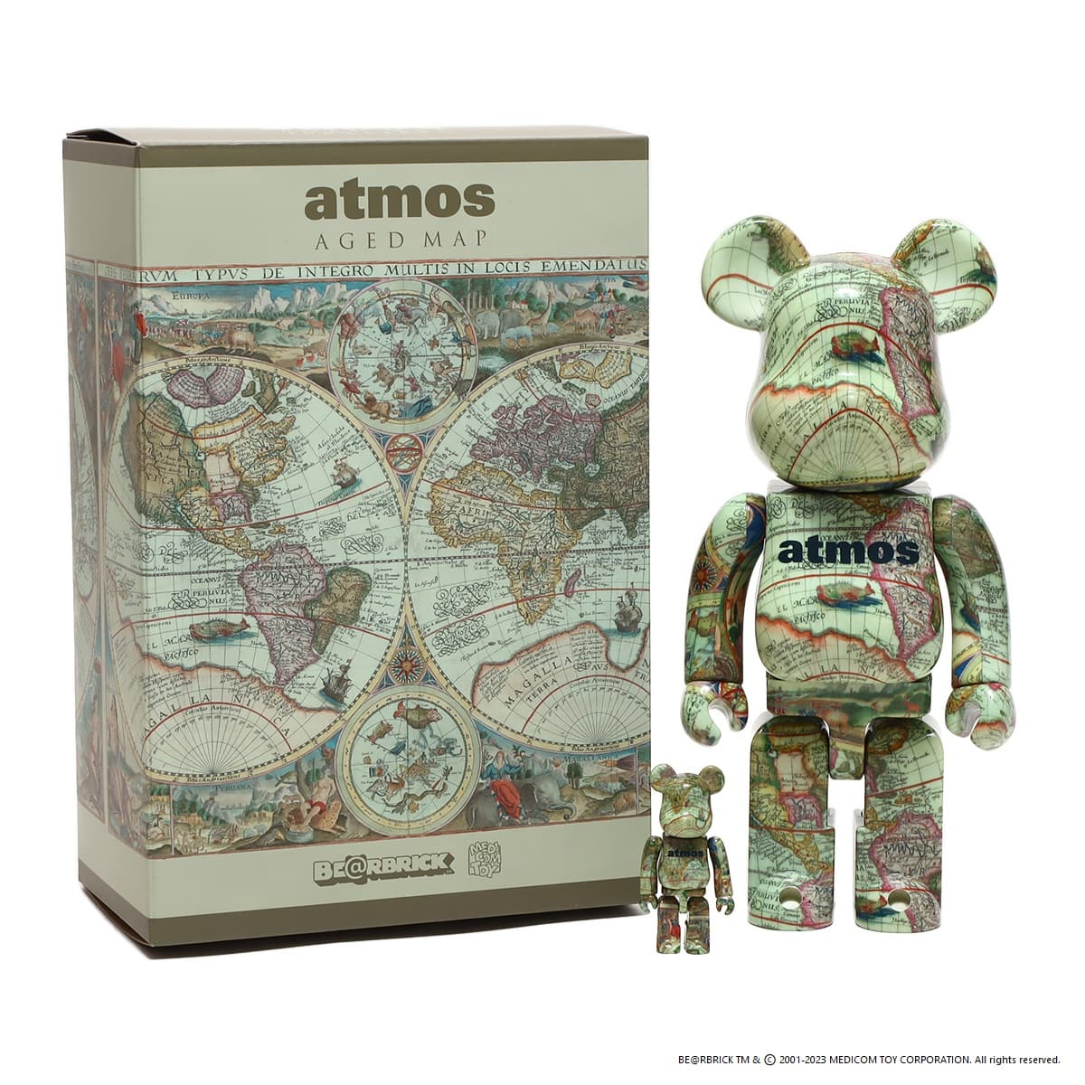 MEDICOM TOY BE@RBRICK atmos AGED MAP100%