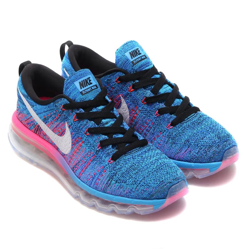 Nike Wmns Flyknit Max ナイキ ウィメンズ フライニット マックス Black White Blue Glow Racer Blue Pink Blast レディース スニーカー 16fa I