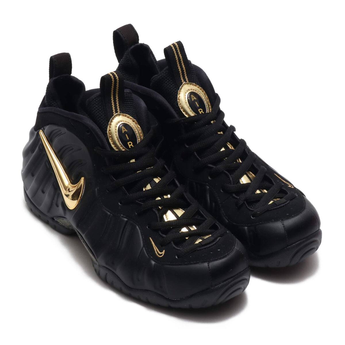 air foamposite pro black metallic gold