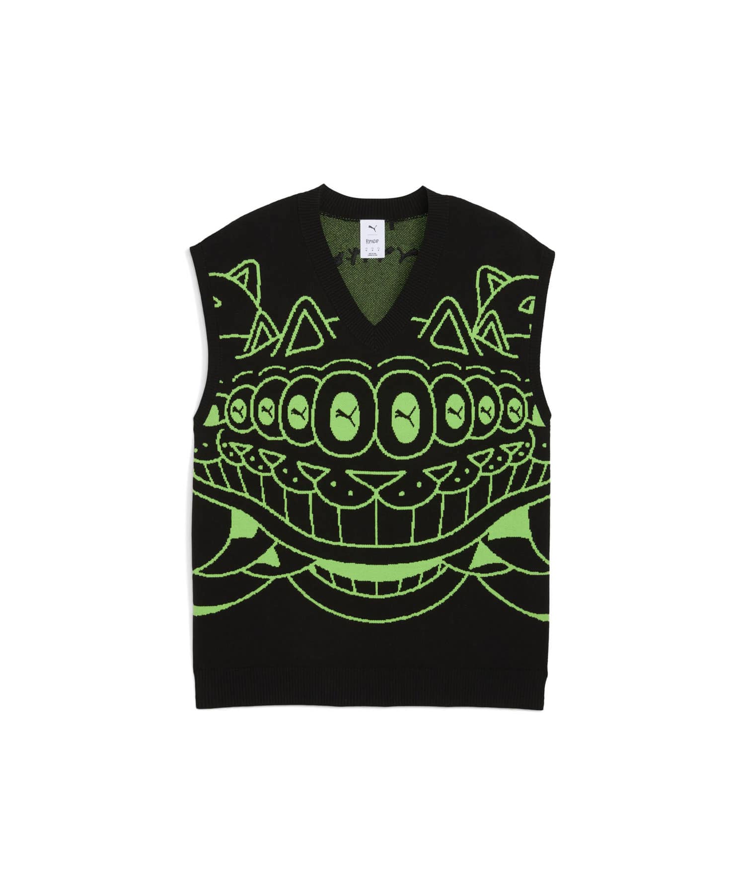 PUMA PUMA x RIPNDIP KNITTED VEST PUMA BLACKのメイン画像