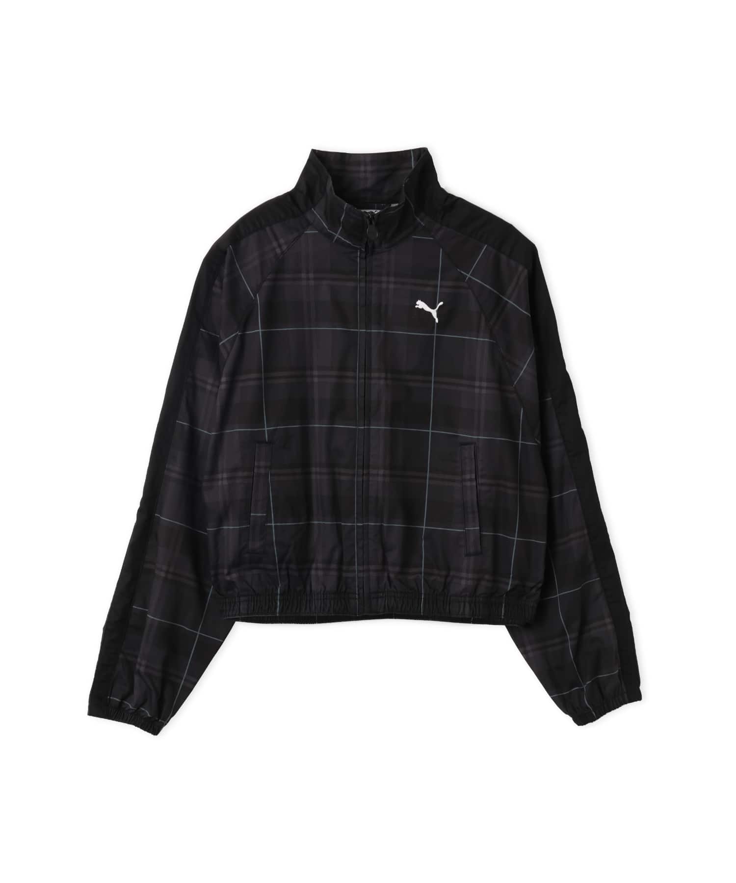 PUMA T7 RELAXED TARTAN WOVEN JACKET PUMA BLACKのメイン画像
