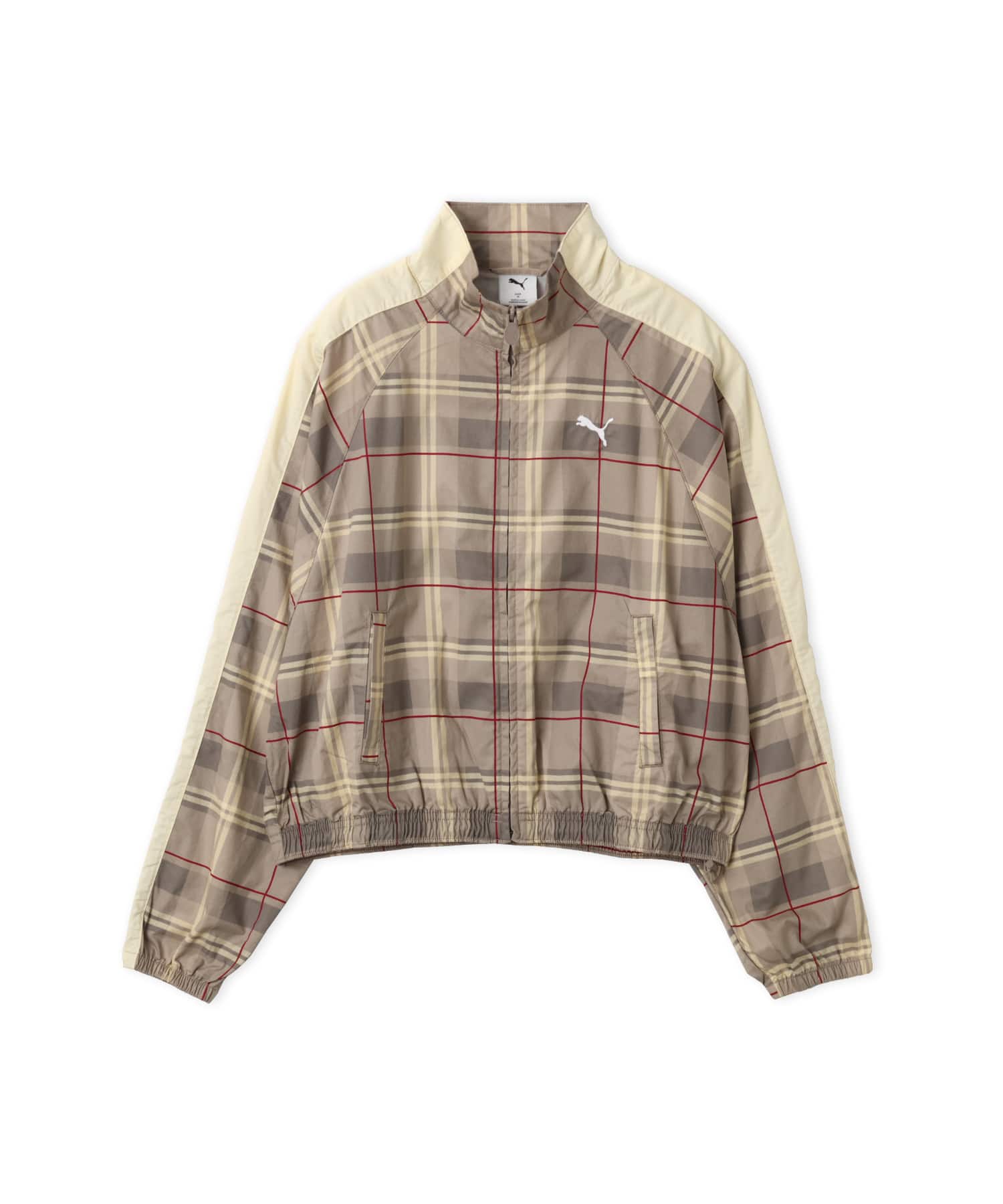 PUMA T7 RELAXED TARTAN WOVEN JACKET MOUSE GRAYのメイン画像