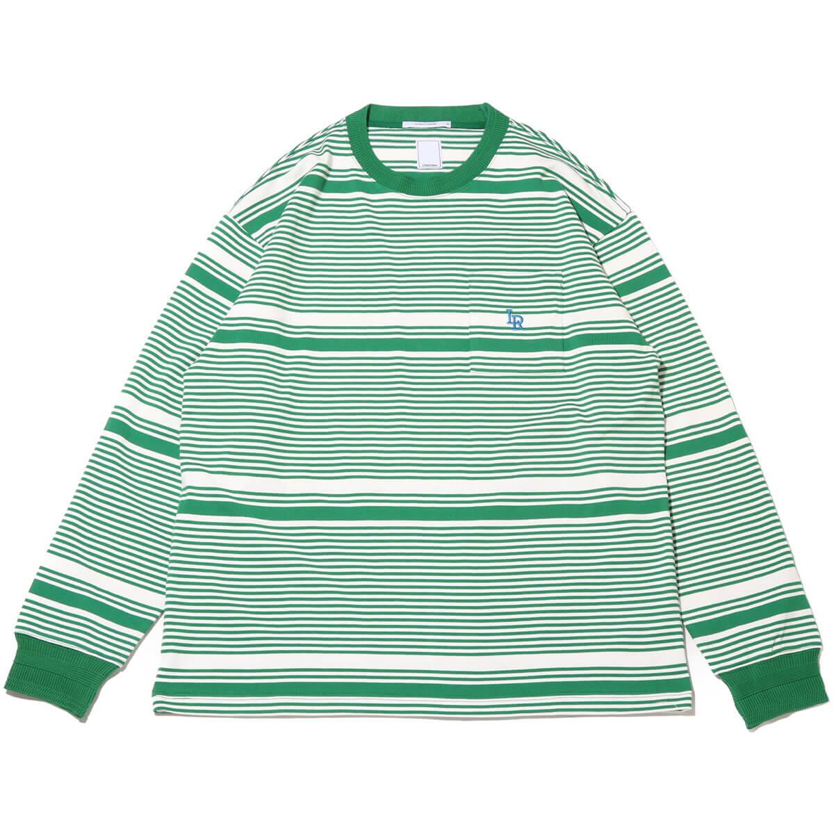 LIBERAIDERS MULTI STRIPE L/S TEE GREEN 24SP-I