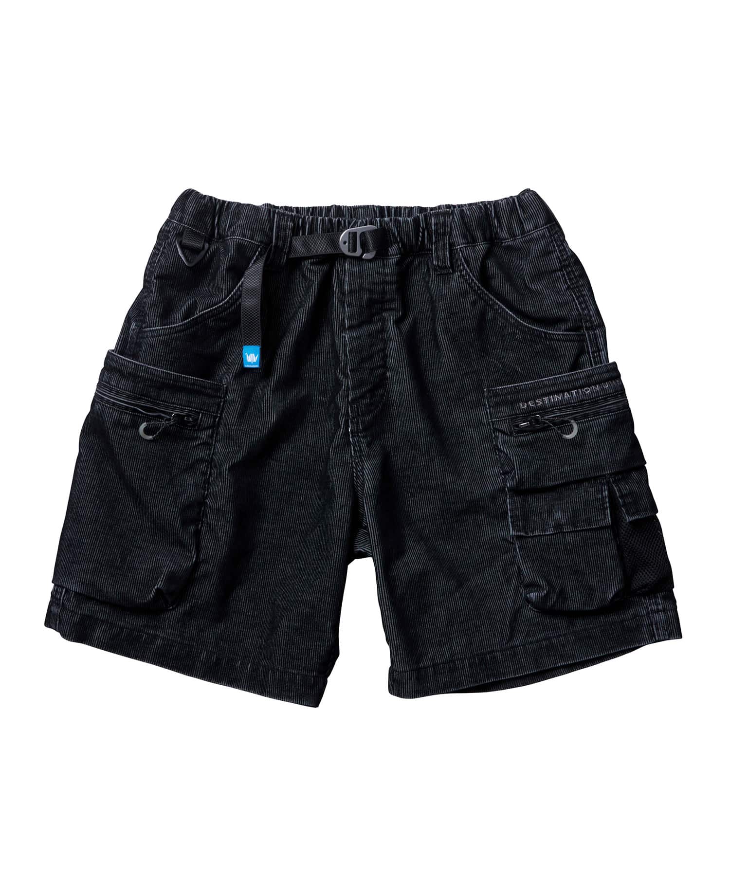 LIBERAIDERS CORDUROY UTILITY SHORTS BLACKのメイン画像