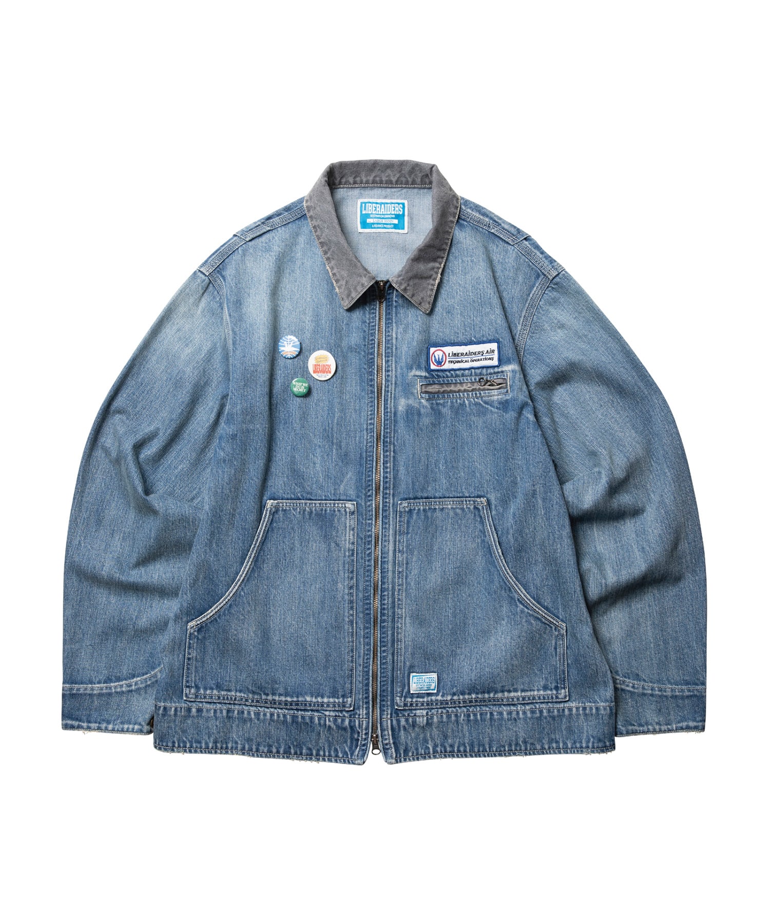 LIBERAIDERS DENIM WORK JACKET BLUEのメイン画像