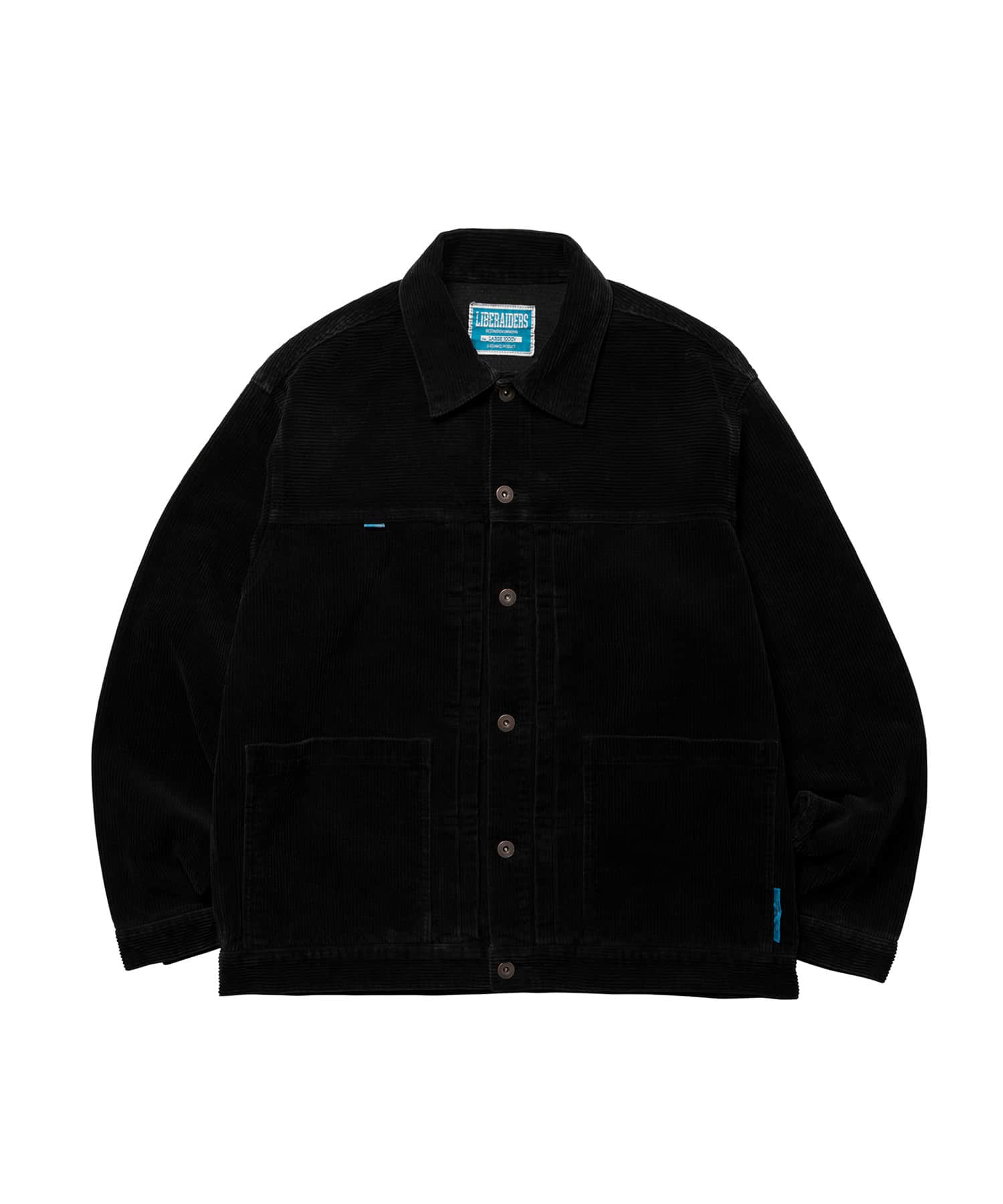 LIBERAIDERS GARMENT DYED CORDUROY JACKET BLACKのメイン画像