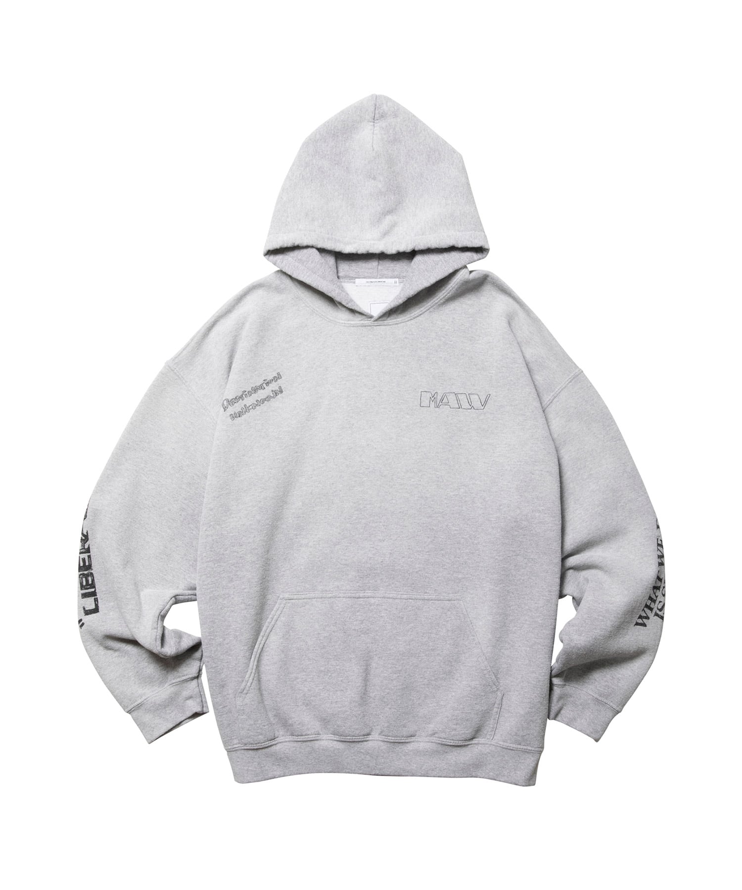 LIBERAIDERS HANDWRITING PRINT HOODIE GRAYのメイン画像