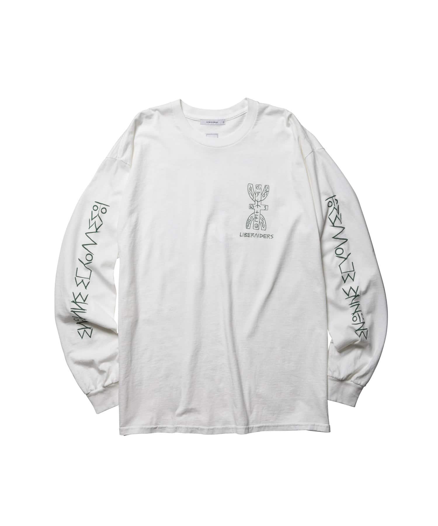 LIBERAIDERS TIFINAGH LOGO L/S TEE WHITEのメイン画像