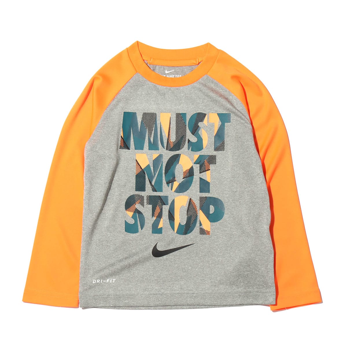 NIKE MUST NONSTOP DRI-FIT RAGRAN L/S TEE DK GREY HEATHERのメイン画像