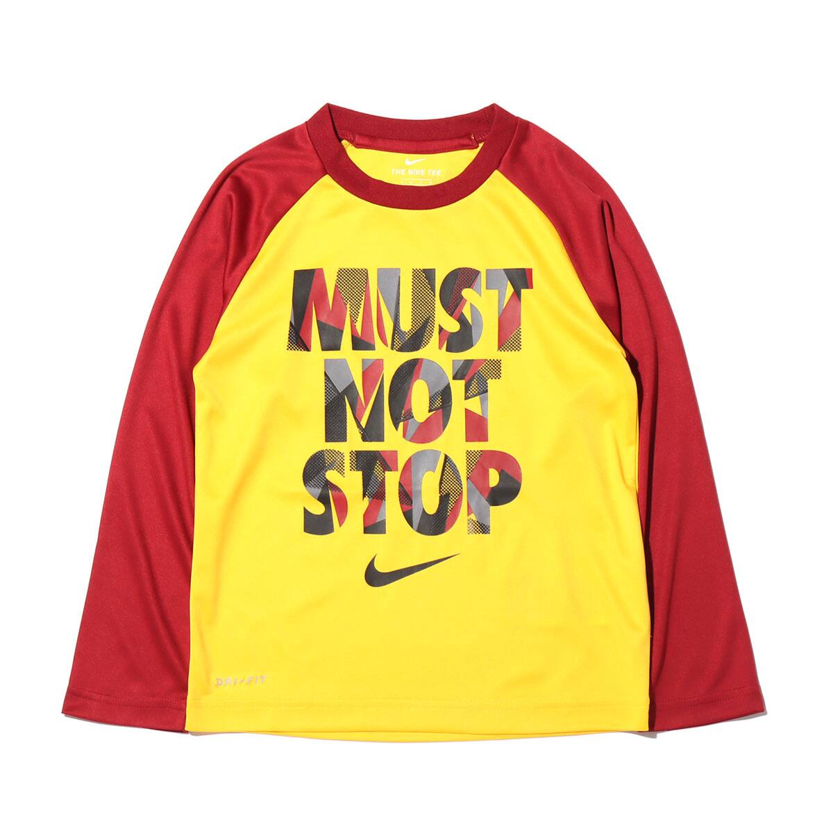 NIKE MUST NONSTOP DRI-FIT RAGRAN L/S TEE AMARILLOのメイン画像