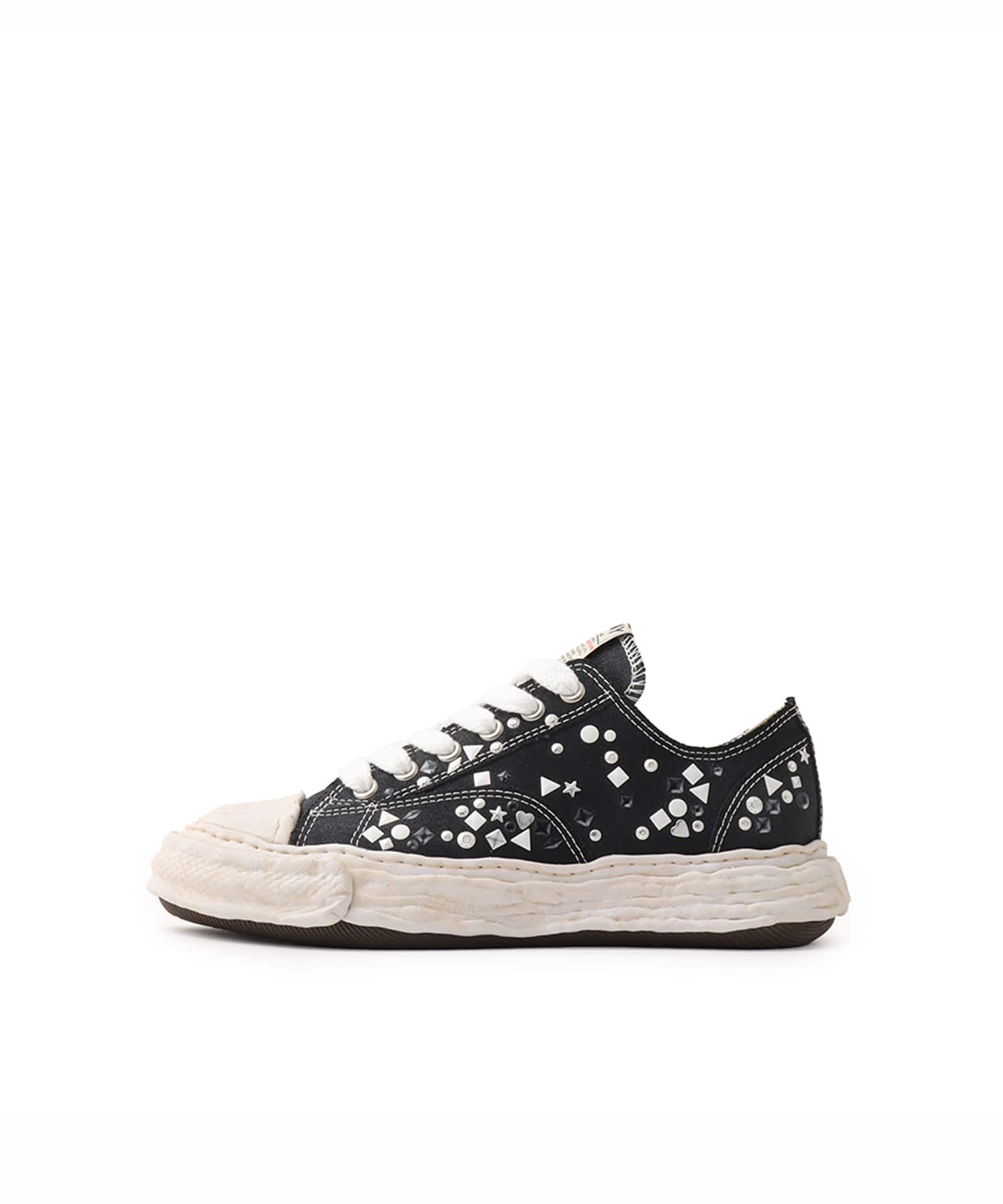 MAISON MIHARA YASUHIRO PTSN23 embellished canvas Low-TOP BLACKのメイン画像