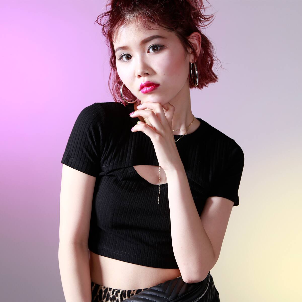 atmos pink × ayayan ドッキング ショート丈 トップス BLACK 19SP-S_photo_large