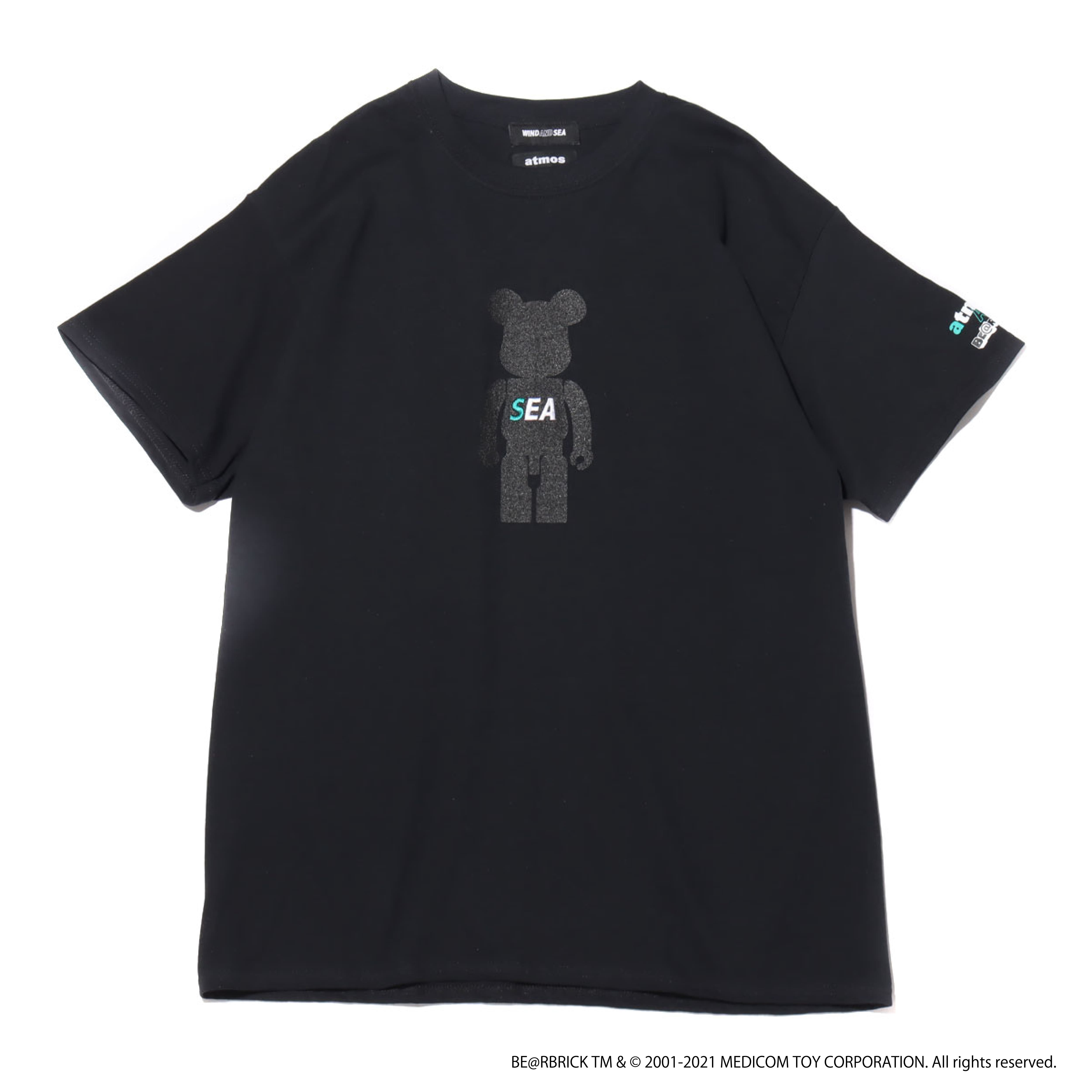atmos BE@RBRICK x atmos x WIND AND SEA BE@R TEE BLACK 21SP-I