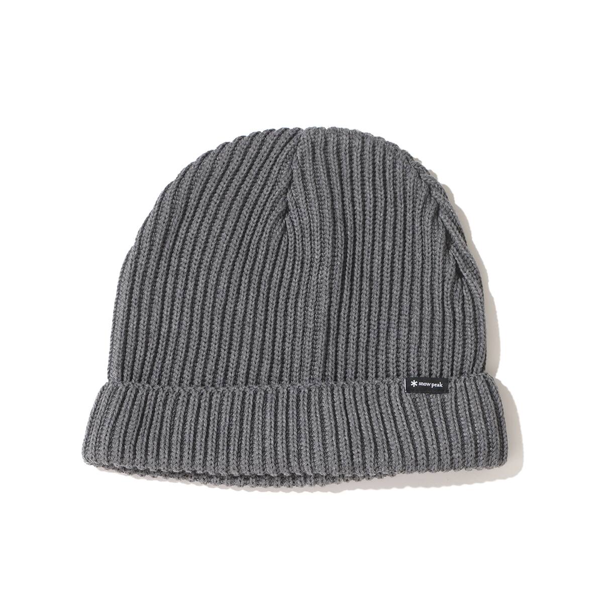 snow peak Pe/Co Knit Cap Grey 23FA-Iのメイン画像