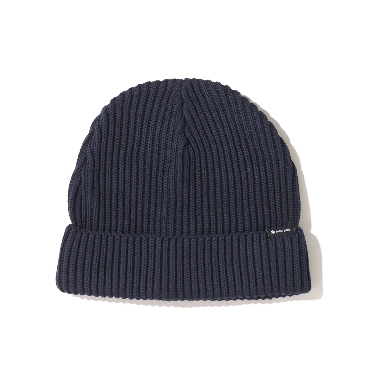snow peak Pe/Co Knit Cap Navy 23FA-Iのメイン画像
