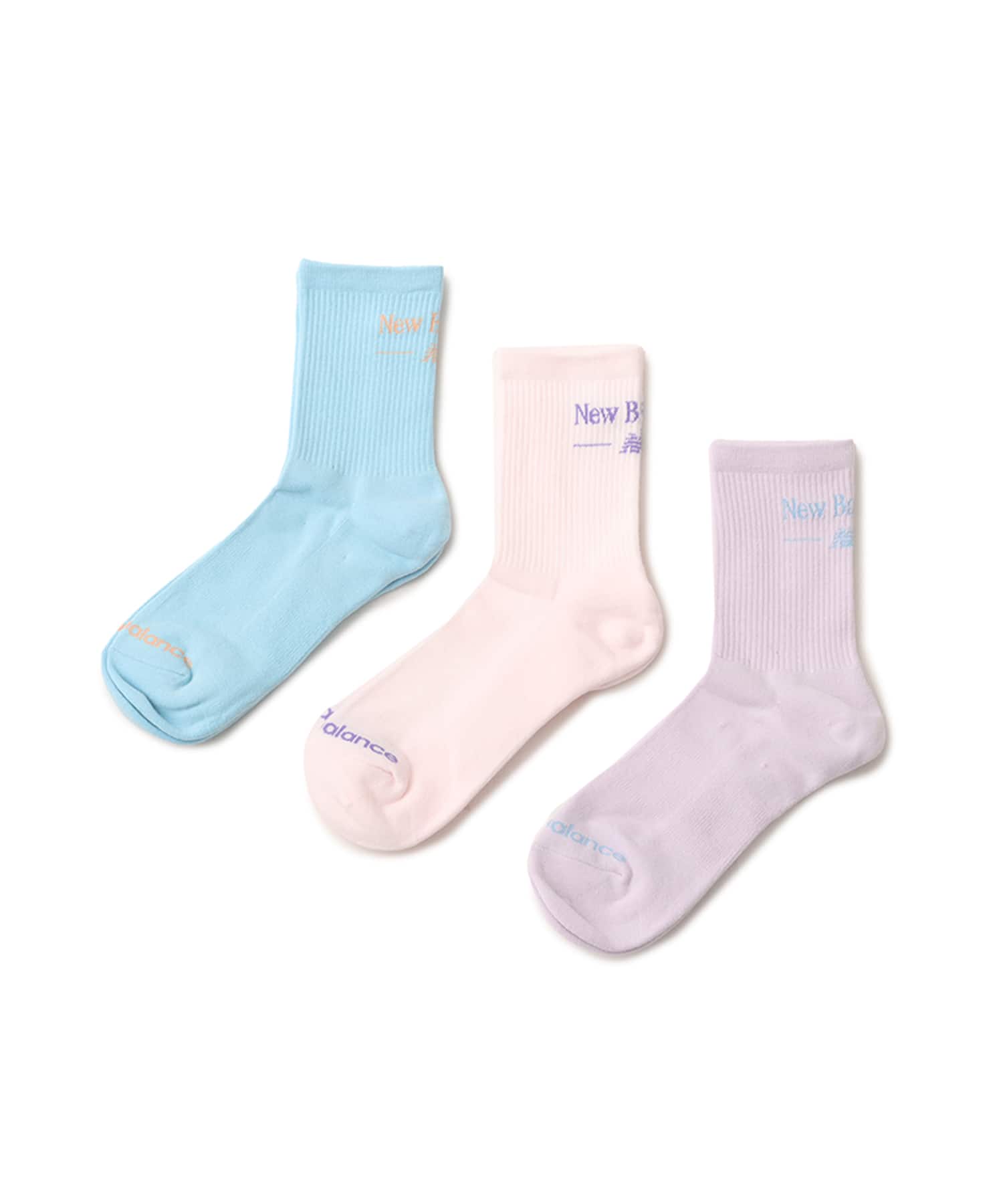 New Balance NB Script Logo Quarter Crew 3 Pack アソートカラー2のメイン画像