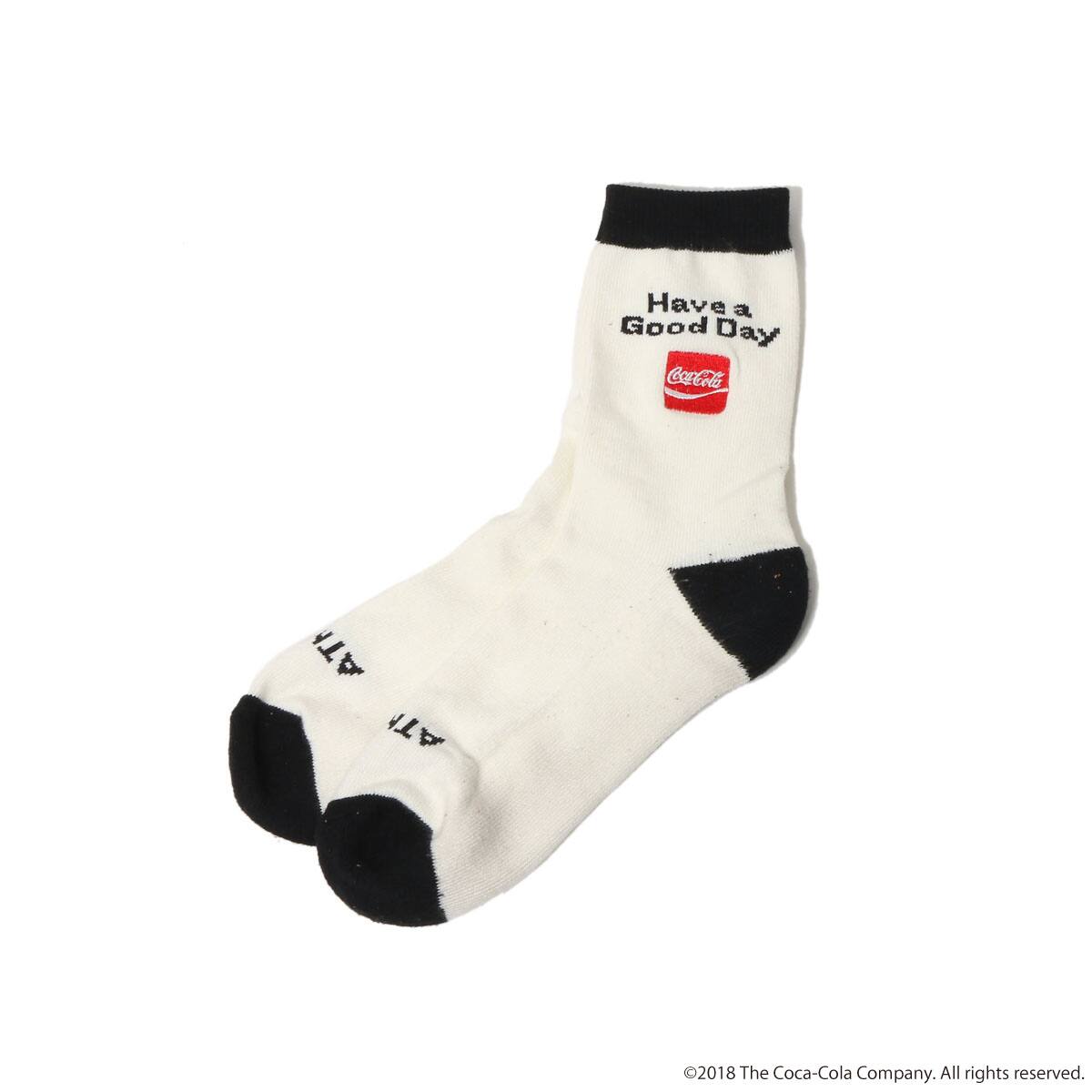 ATMOS LAB COCA-COLA by ATMOS LAB HAVE A GOOD DAY SOCKS WHITE_photo_large