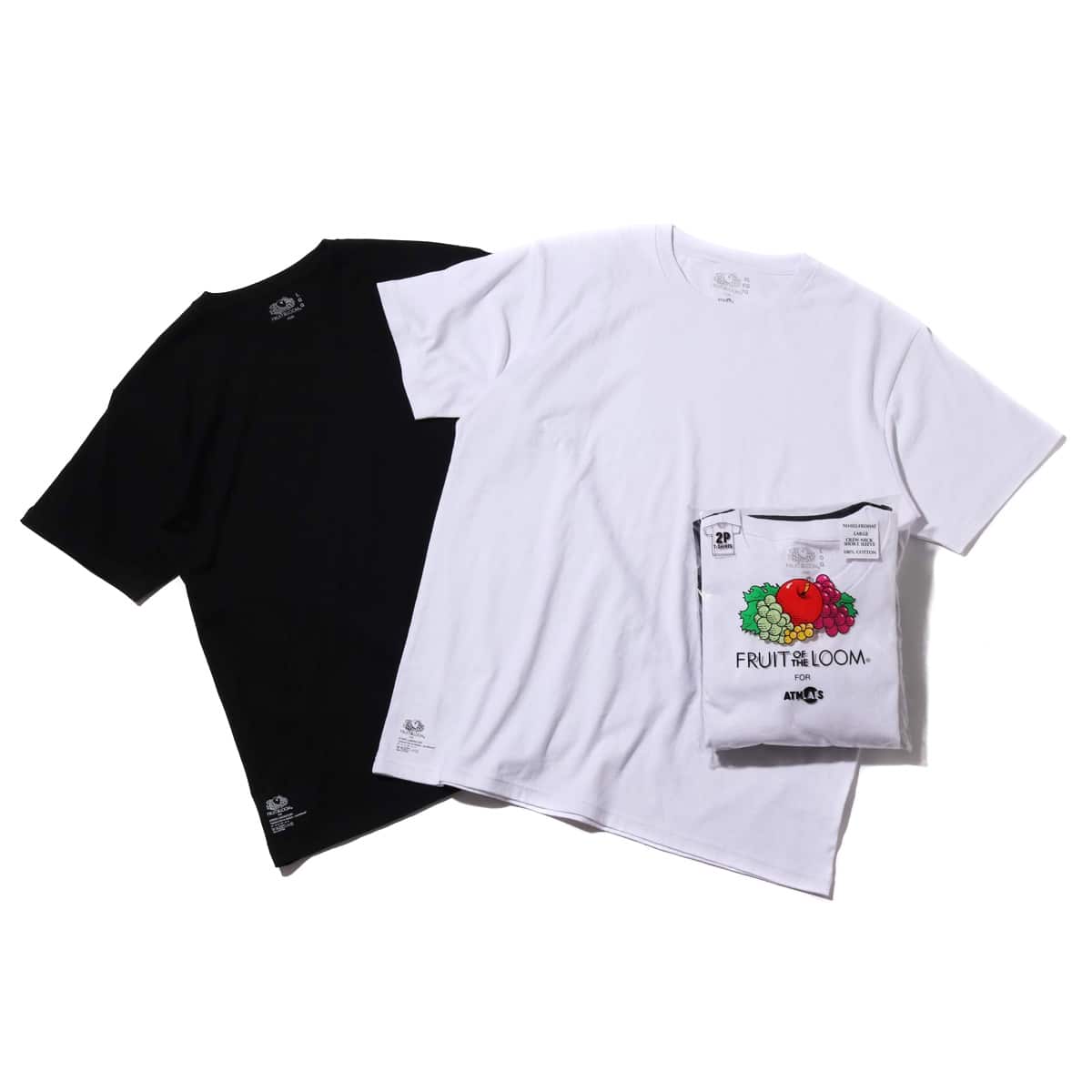 FRUIT OF THE LOOM x ATMOS LAB CREW NECK PACK TEE BK / WHT 18SS-I