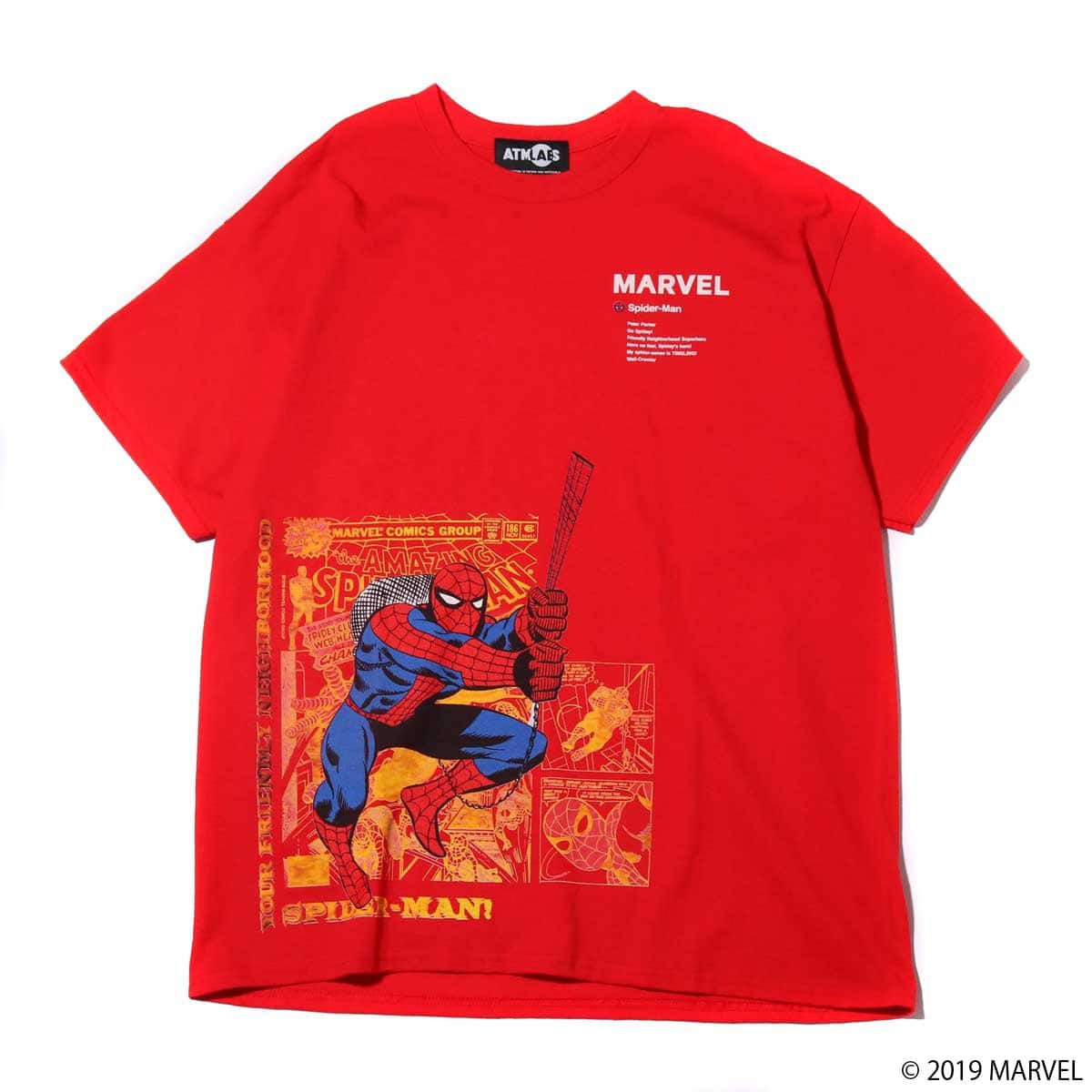 MARVEL x ATMOS LAB TEE SPIDER-MAN RED 19SP-S_photo_large