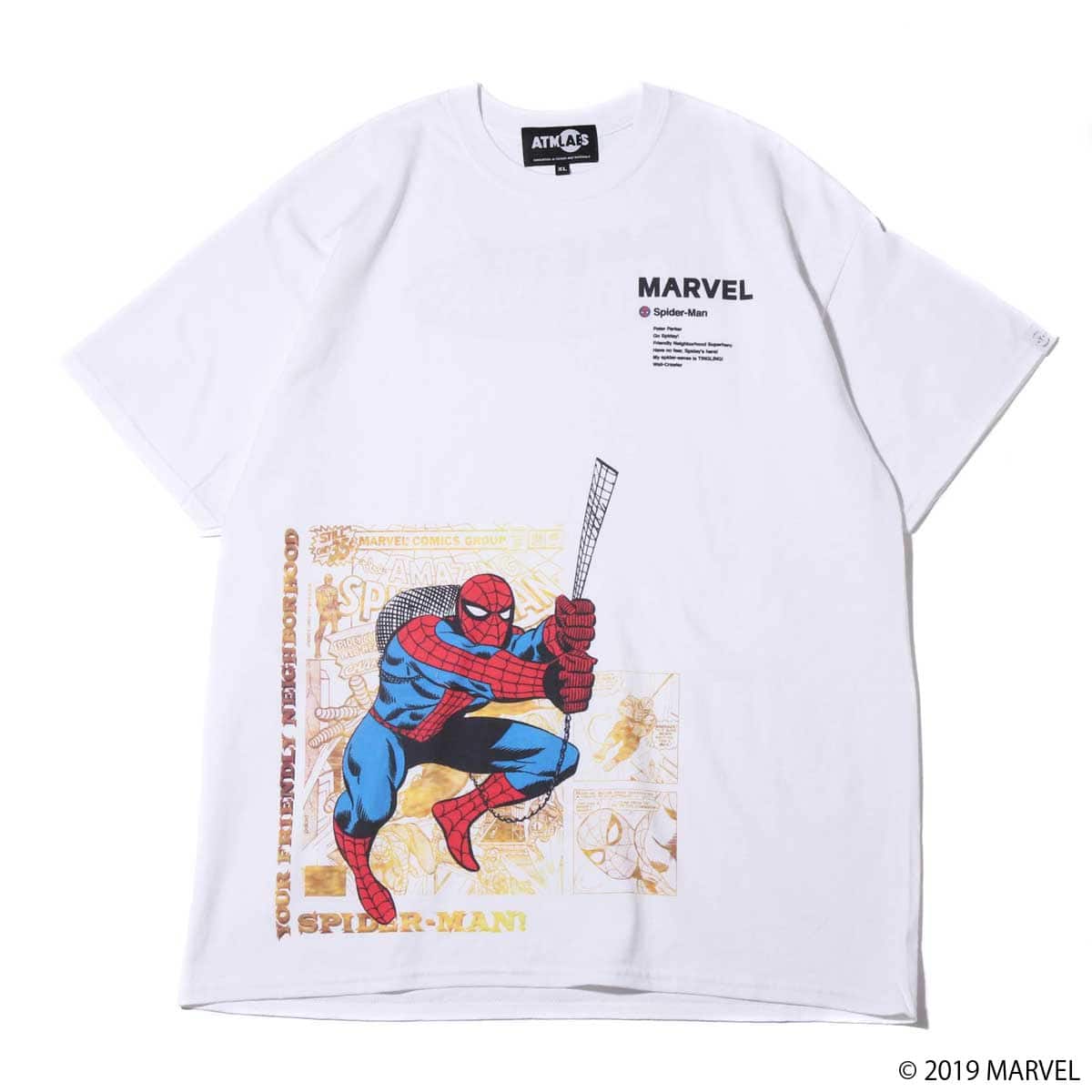 MARVEL x ATMOS LAB TEE SPIDER-MAN WHITE 19SP-S_photo_large