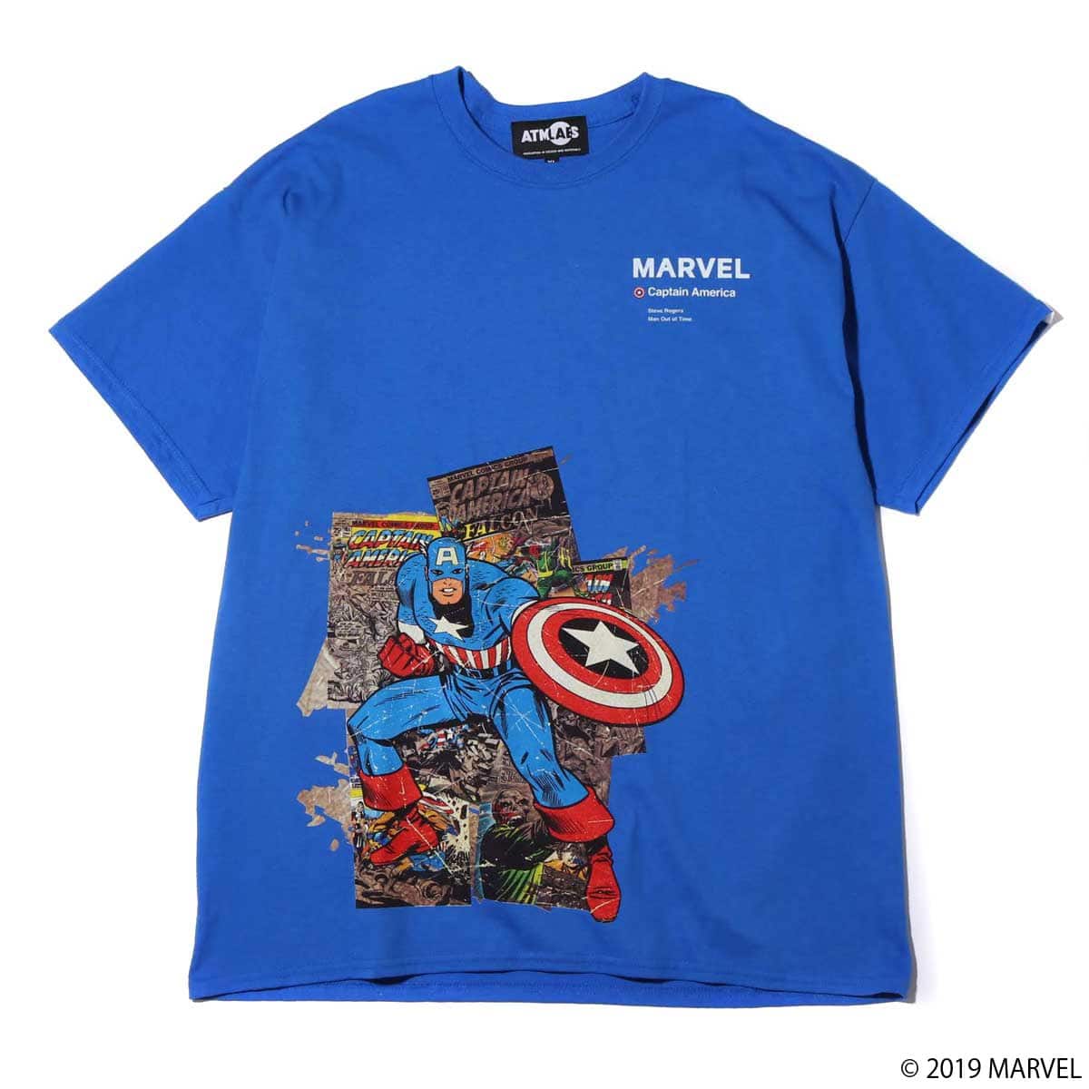 MARVEL x ATMOS LAB TEE CAPTAIN AMERICA BLUE 19SP-S_photo_large
