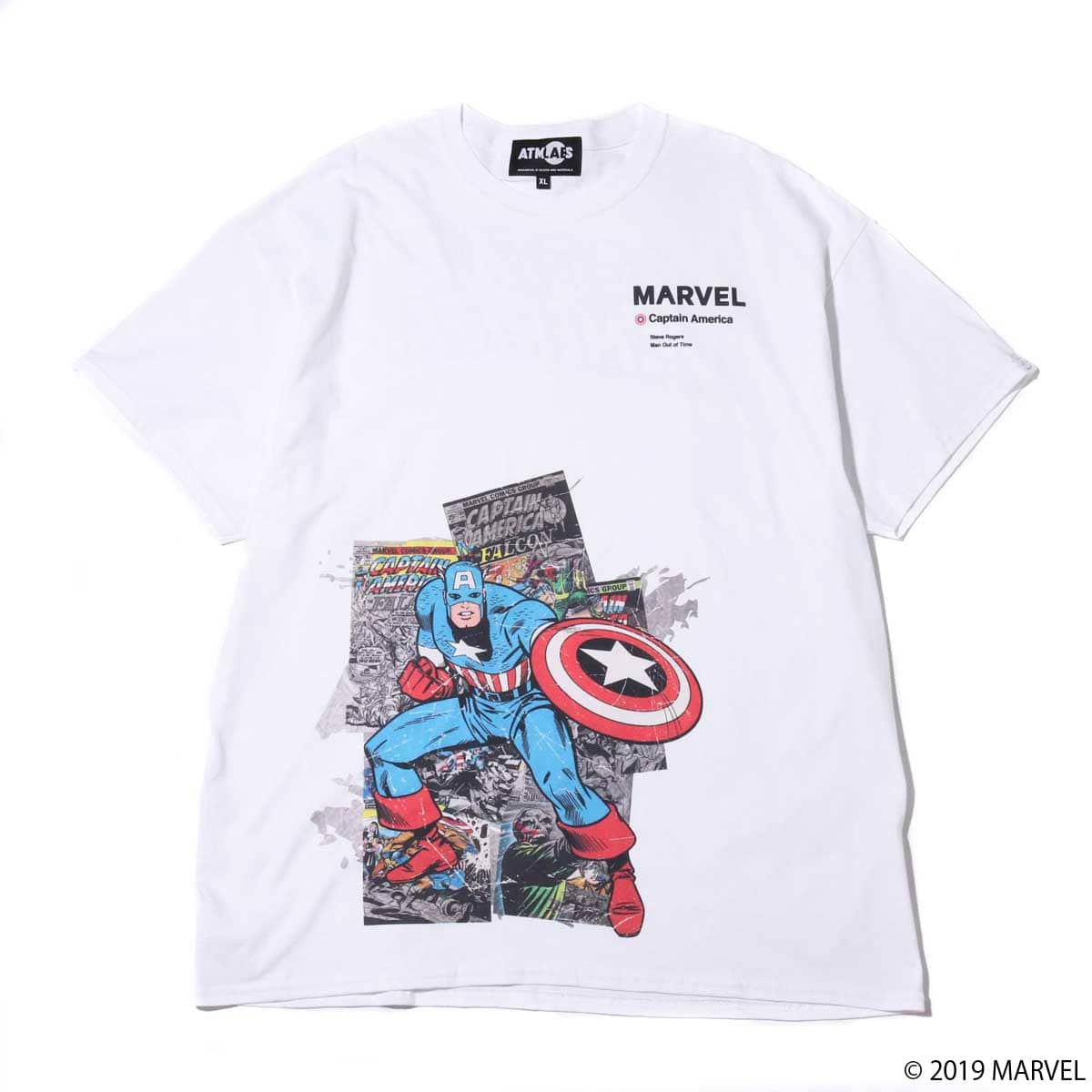 MARVEL x ATMOS LAB TEE CAPTAIN AMERICA WHITE 19SP-S_photo_large