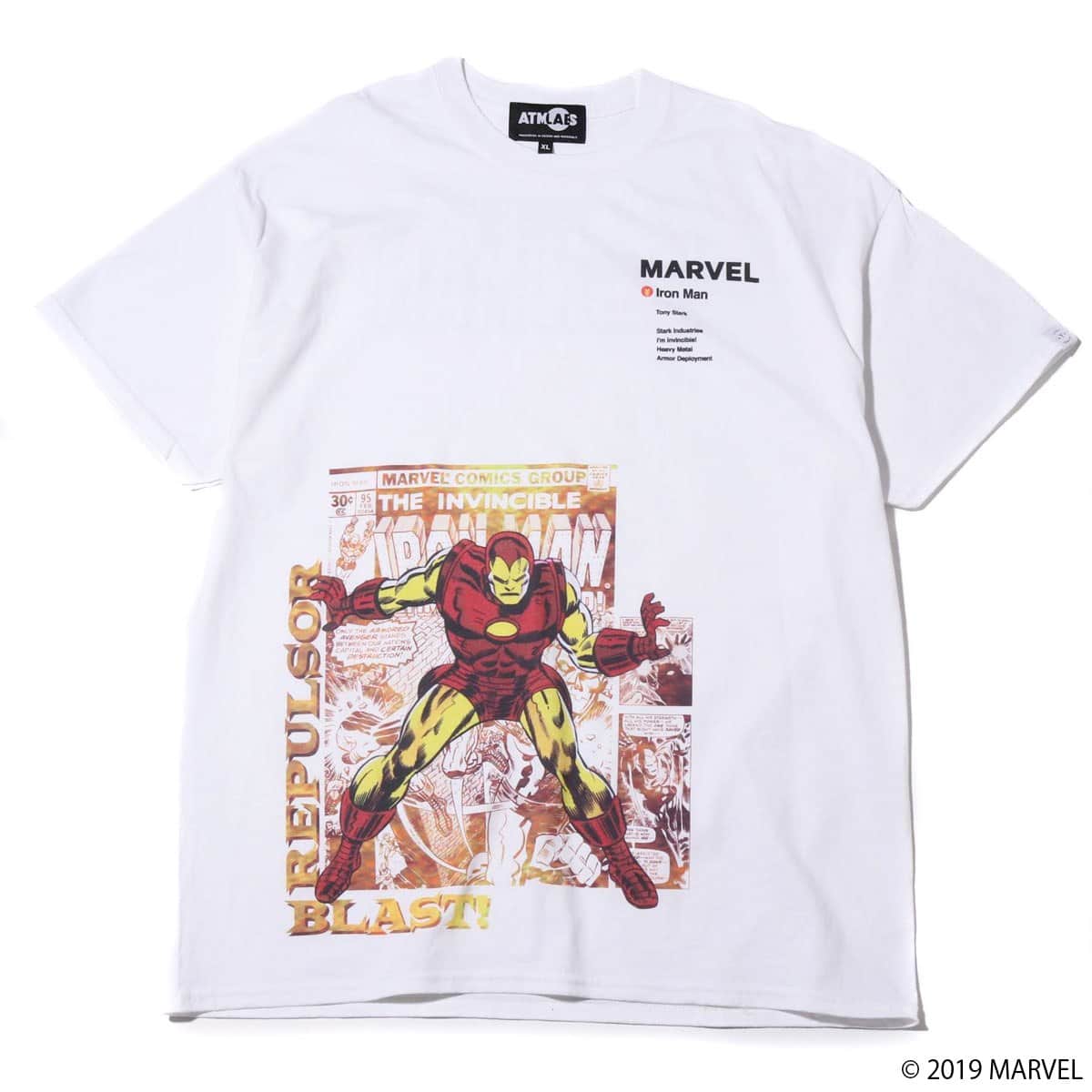 MARVEL x ATMOS LAB TEE IRON MAN WHITE 19SP-S_photo_large