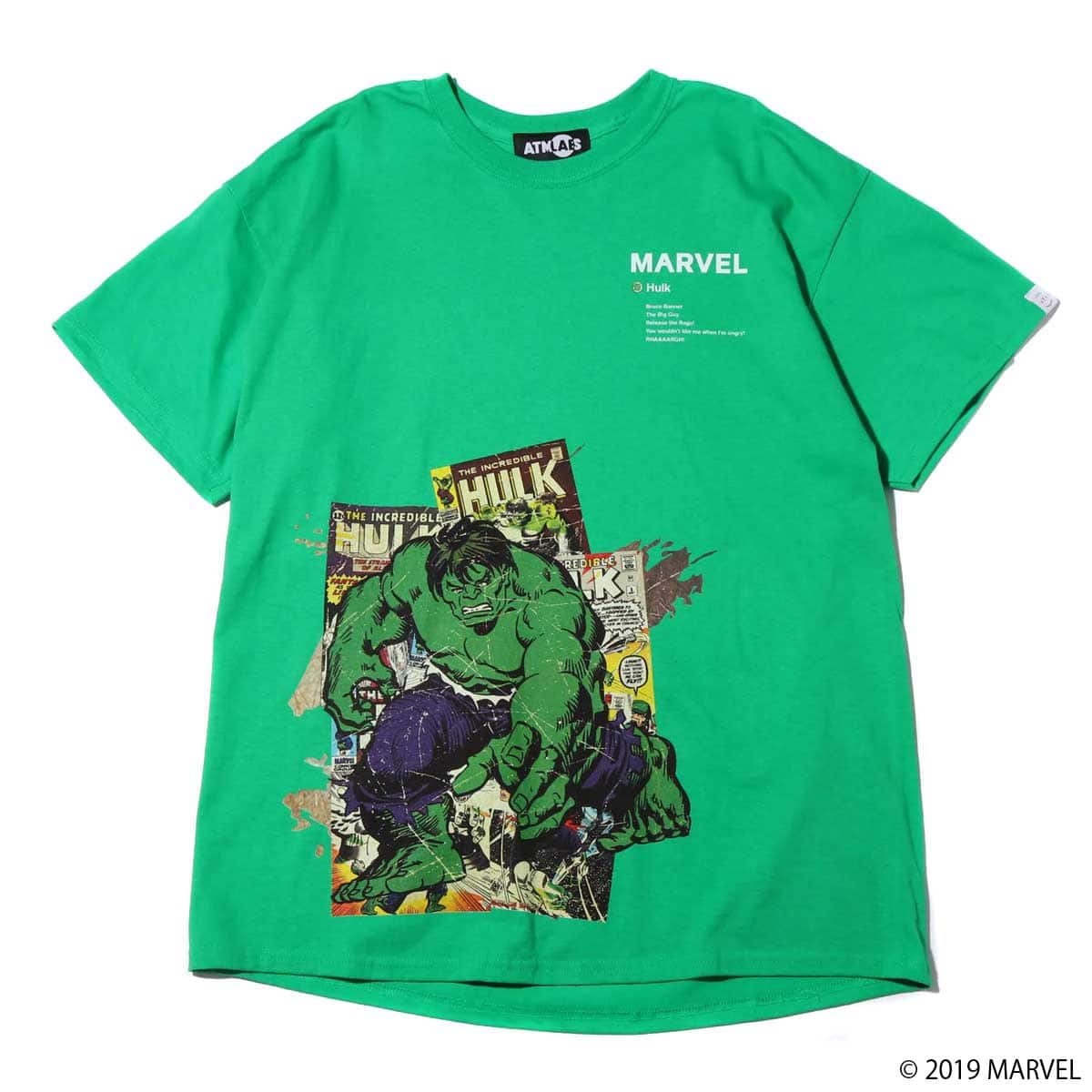 MARVEL x ATMOS LAB TEE HULK GREEN 19SP-S_photo_large