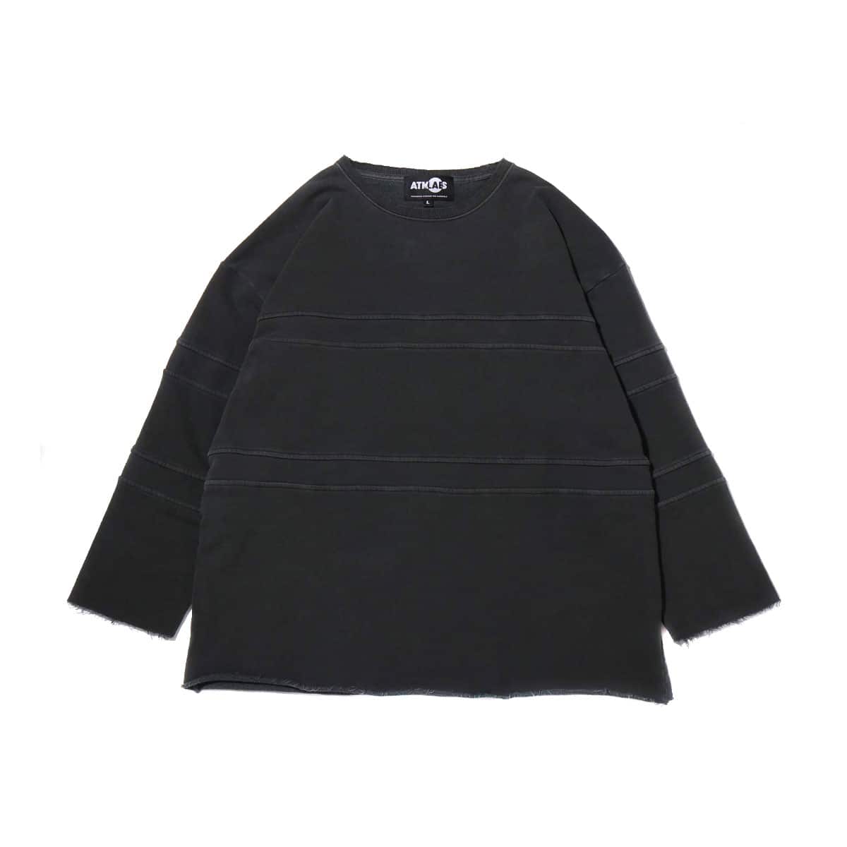 ATMOS LAB OVERDYED CUT OFF BIG SWEAT BLACK 19SS-I_photo_large