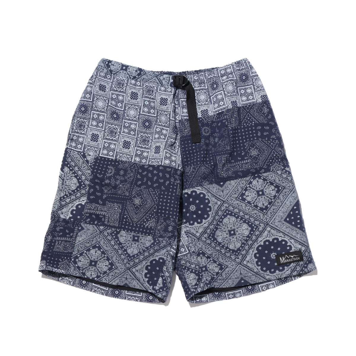 ATMOS LAB x MANASTASH BANDANA PATCHWORK SHORTS NAVY 20SP-S_photo_large