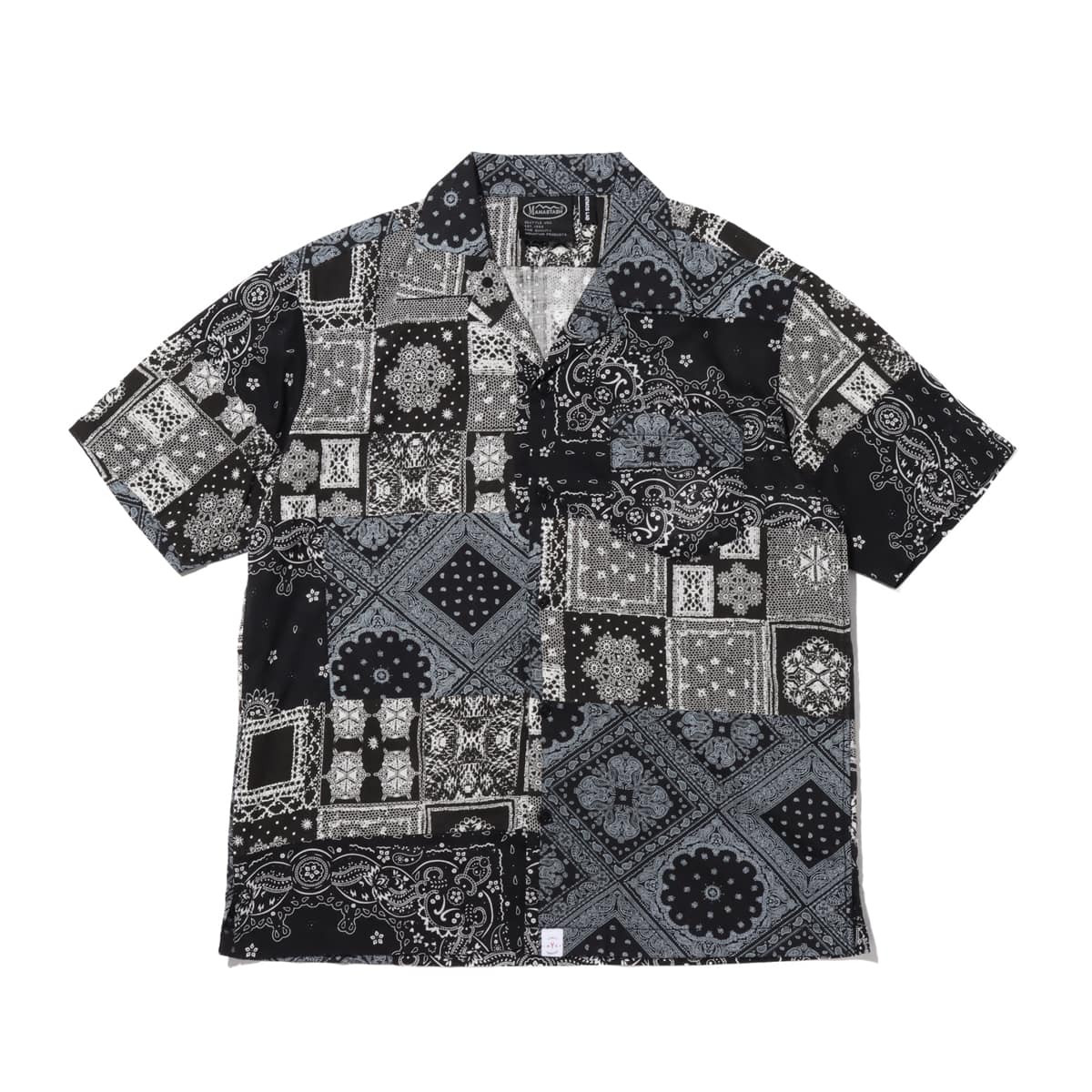 ATMOS LAB x MANASTASH BANDANA PATCHWORK OPENCOLLAR SHIRT BLACK 20SP-S_photo_large