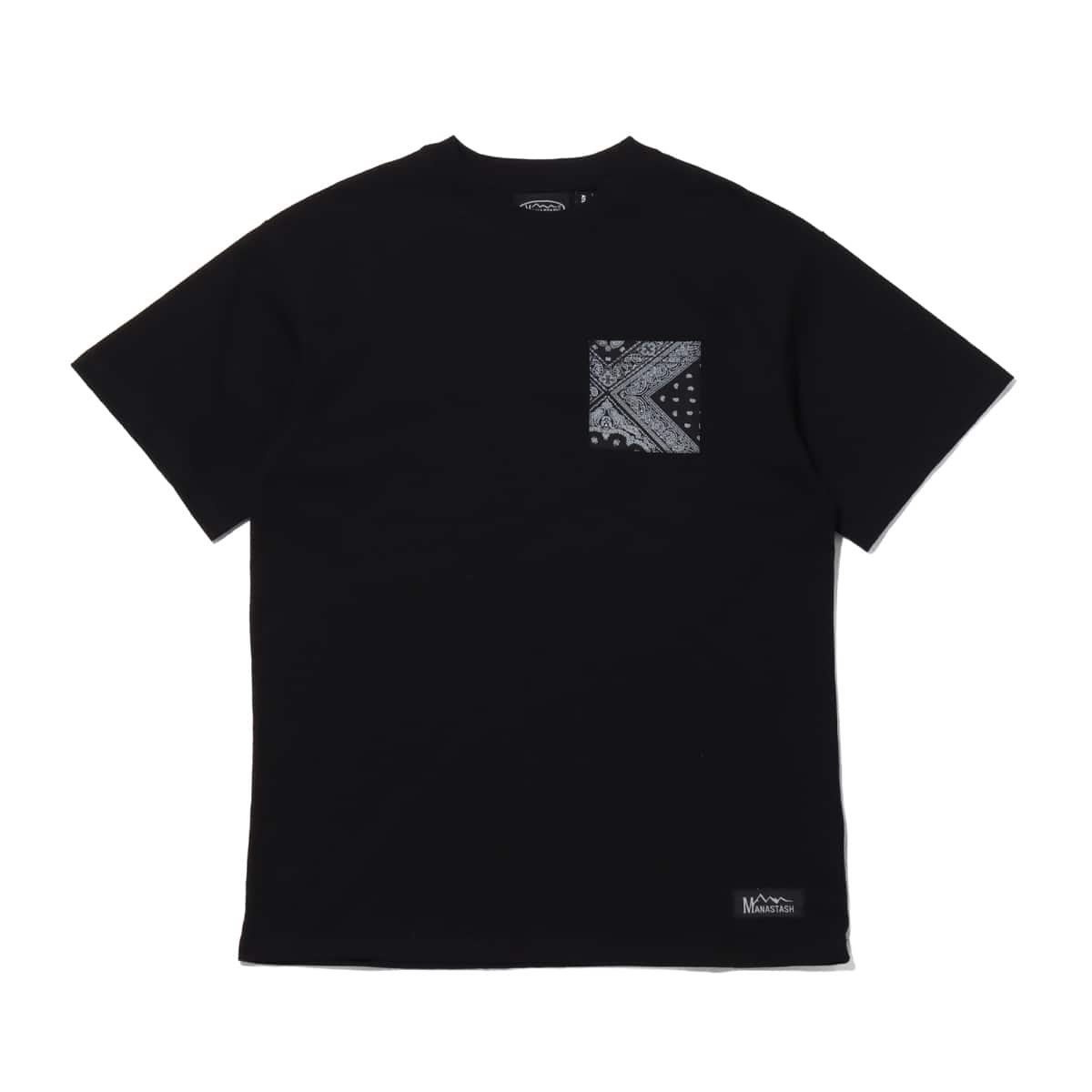ATMOS LAB x MANASTASH BANDANA PATCHWORK POCKET T SHIRT BLACK 20SP-S_photo_large