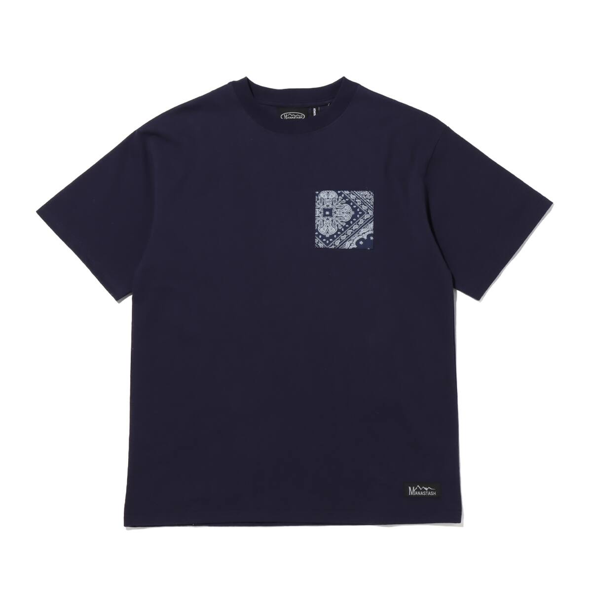 ATMOS LAB x MANASTASH BANDANA PATCHWORK POCKET T SHIRT NAVY 20SP-S_photo_large
