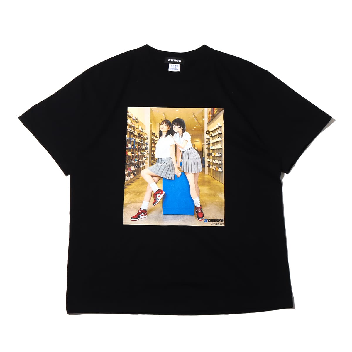 AMATSU MARINA x atmos 千種みのり TEE BLACK 22FA-S