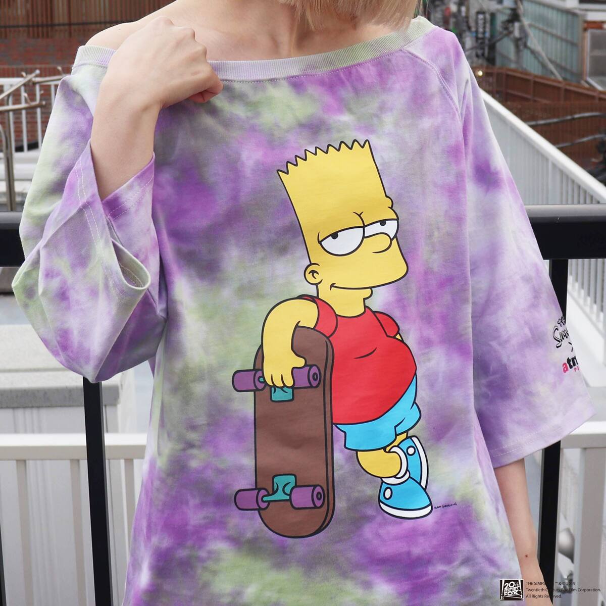 The Simpsons X Atmos Pink ワンショル タイダイ Tシャツ Blue 19sp S