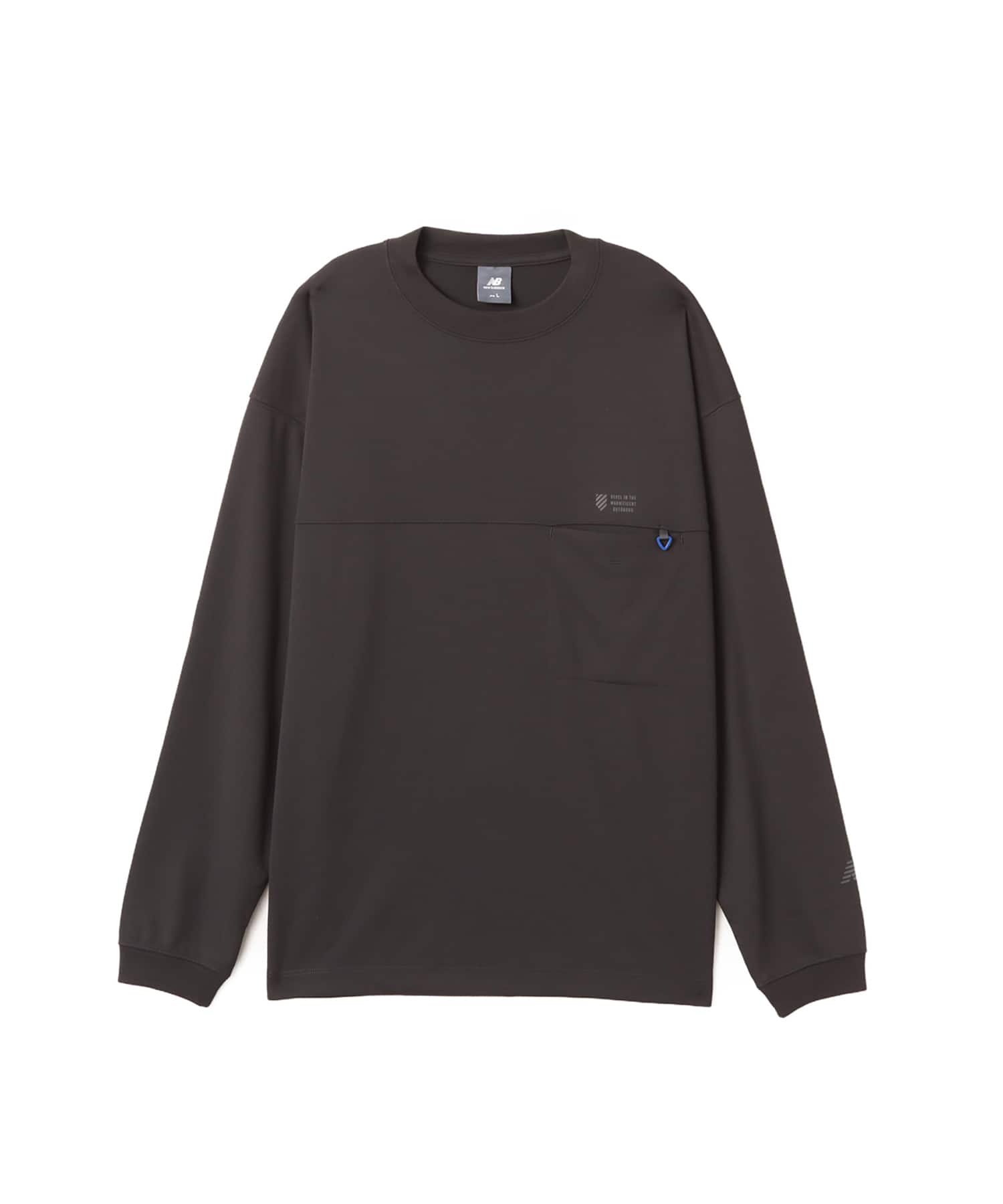 New Balance BASIC LONG SLEEVE T-SHIRT ブラックセメントのメイン画像