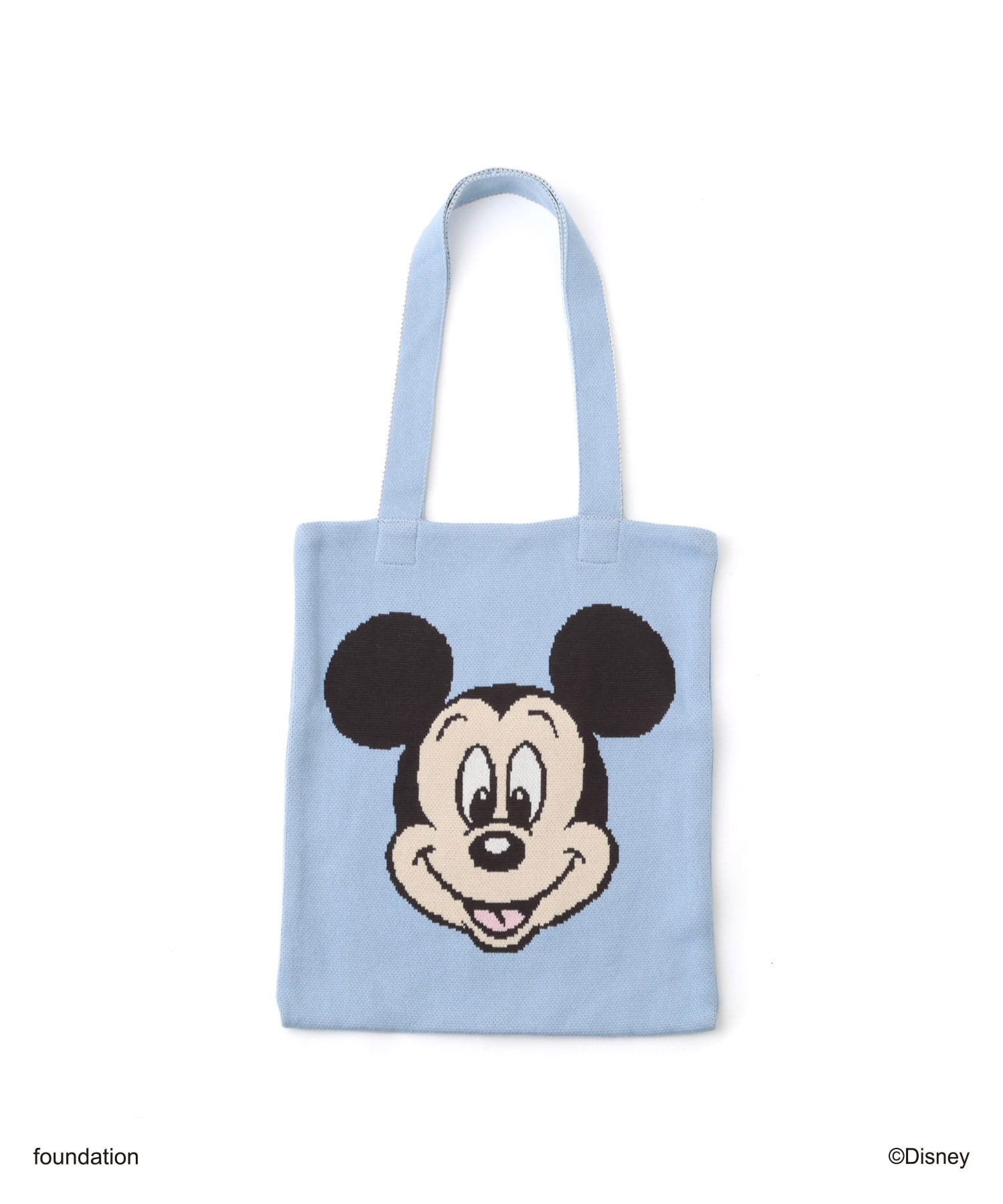 MICKEY & MINNIE / atmos pink Big Face Knit Bag BLUEのメイン画像