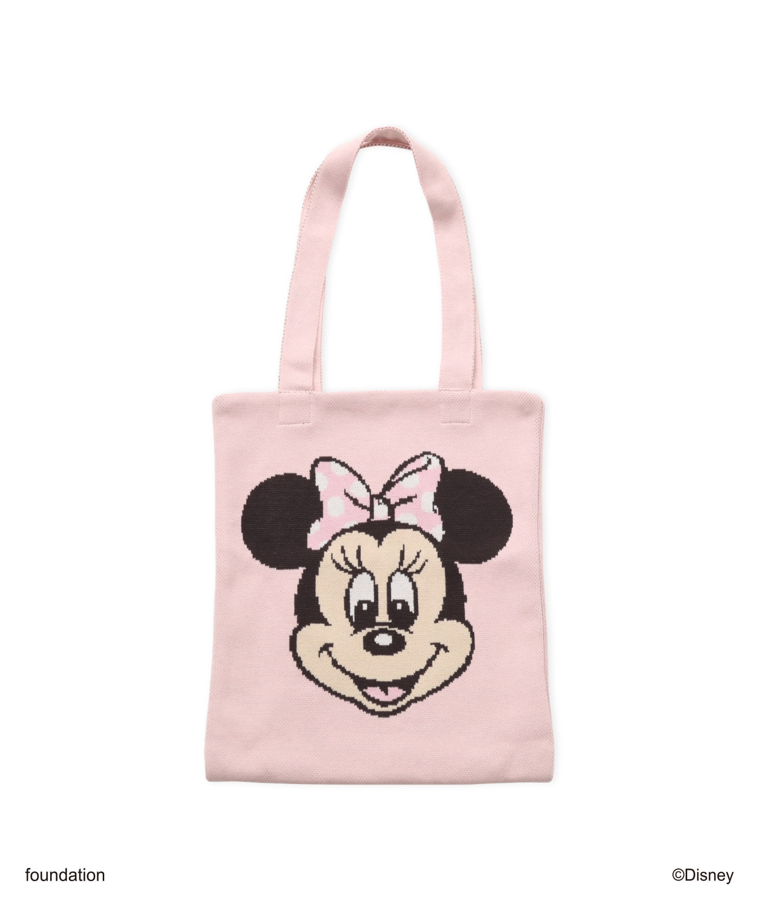MICKEY & MINNIE / atmos pink Big Face Knit Bag PINKのメイン画像