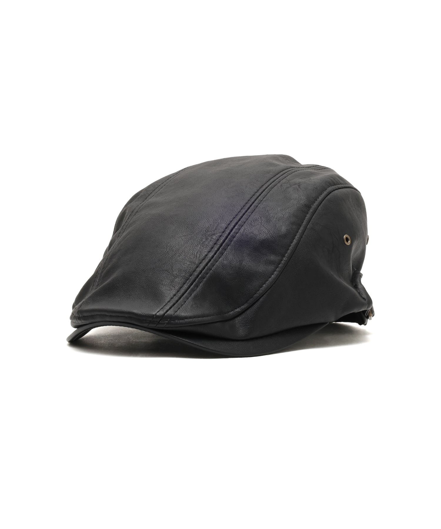 atmos pink Fake Leather Hunting Cap BLACKのメイン画像