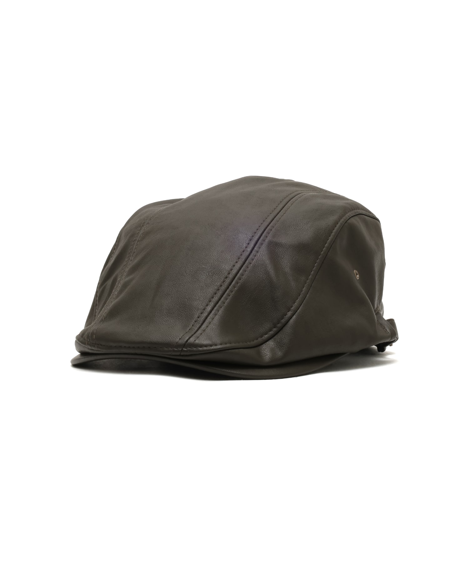 atmos pink Fake Leather Hunting Cap KHAKIのメイン画像