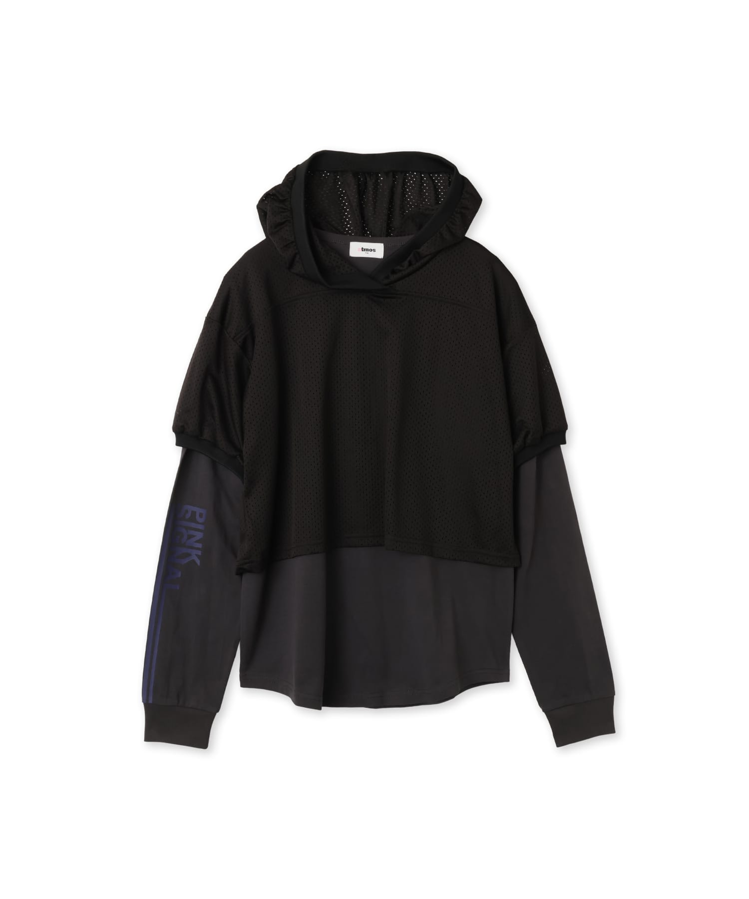 atmos pink Mesh LS Hoodie Tops BLACKのメイン画像