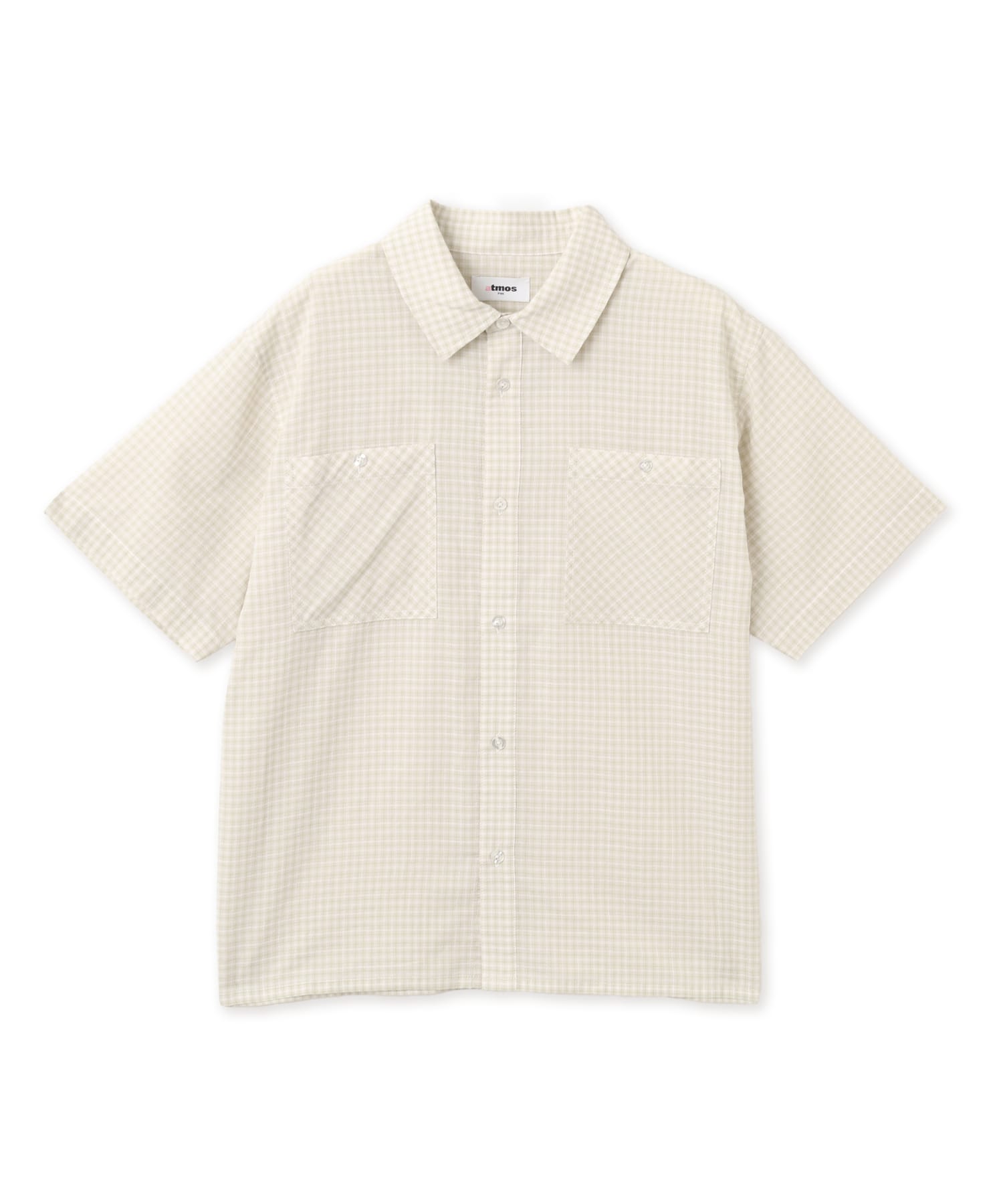 atmos pink Check Short Sleeve Shirt WHITEのメイン画像
