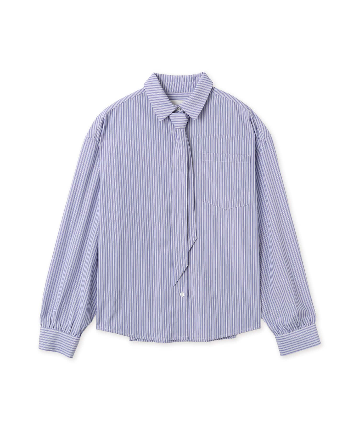 atmos pink Neck-Tie Stripe Shirt BLUEのメイン画像