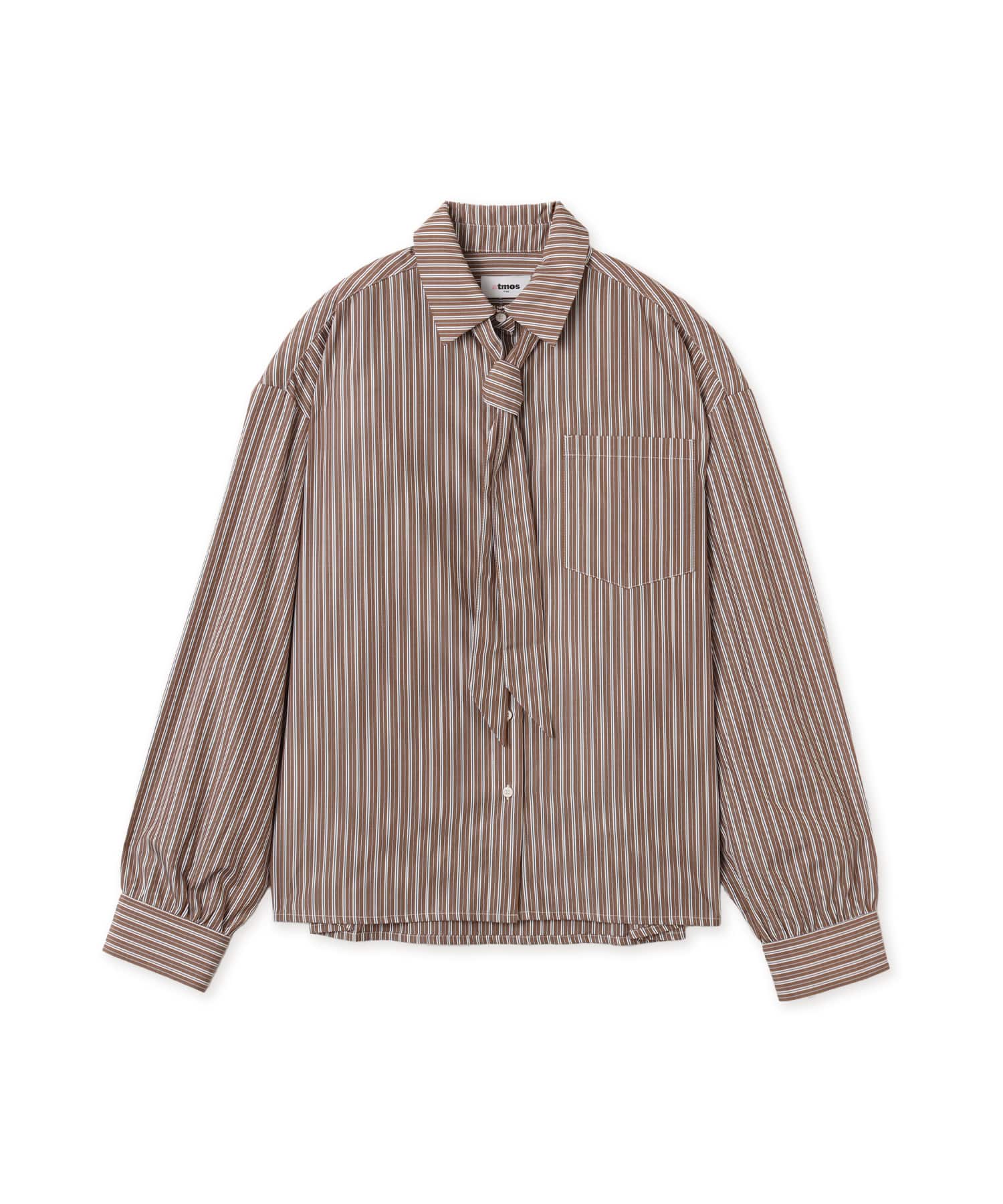 atmos pink Neck-Tie Stripe Shirt BROWNのメイン画像
