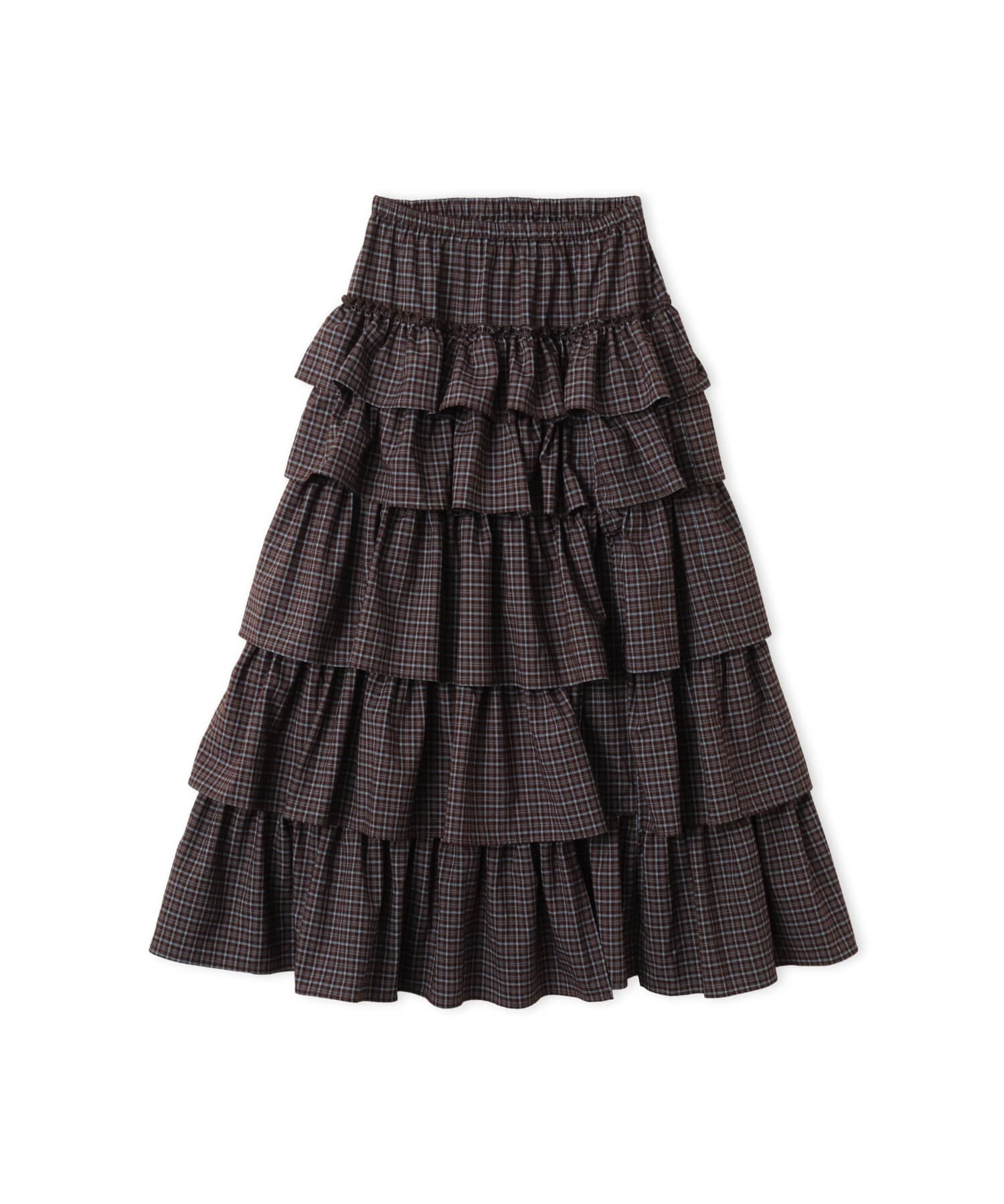 atmos pink Plaid Tiered Skirt BROWNのメイン画像