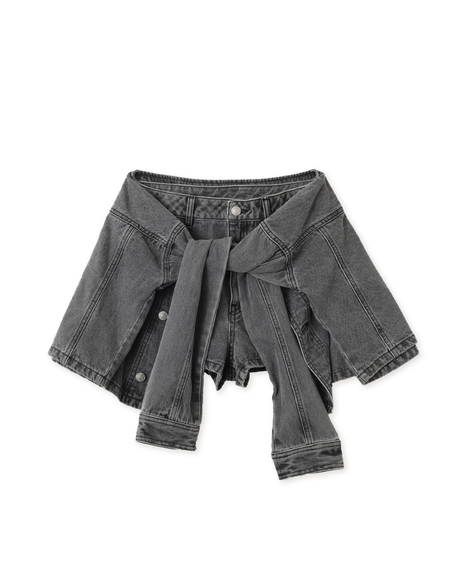 atmos pink Denim Wrap Short Pants BLACKのメイン画像