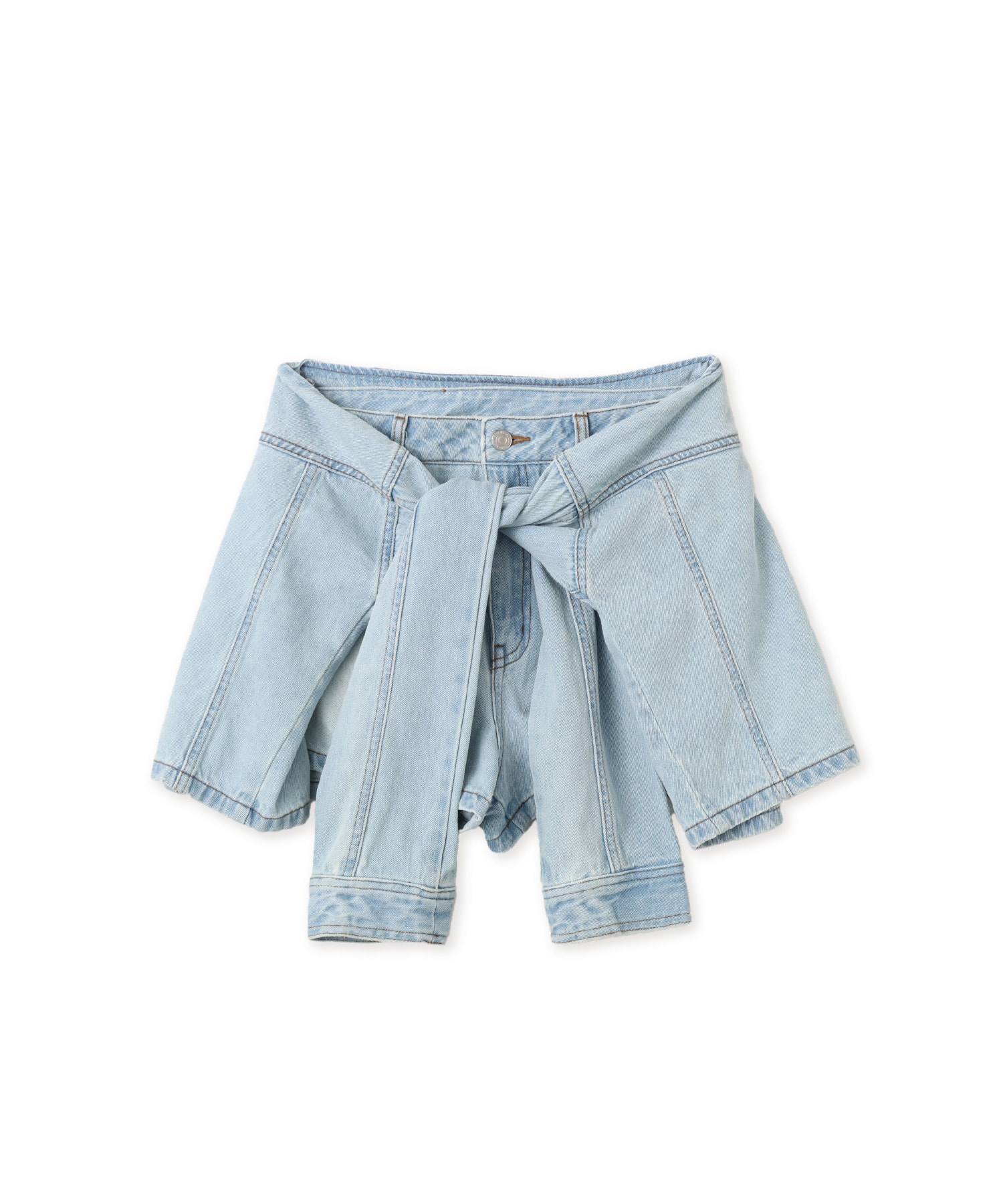 atmos pink Denim Wrap Short Pants BLUEのメイン画像