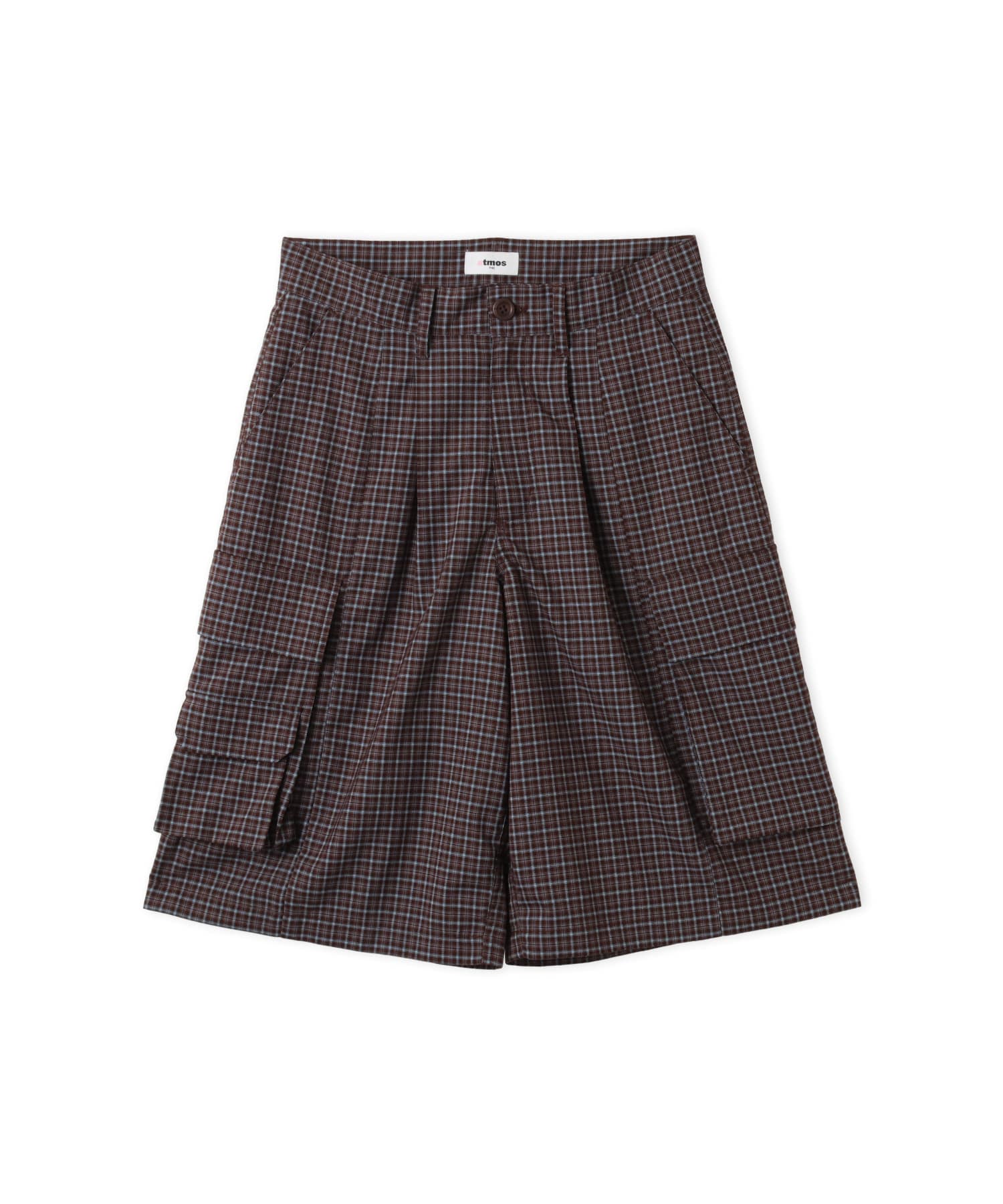 atmos pink Plaid Half Pants BROWNのメイン画像