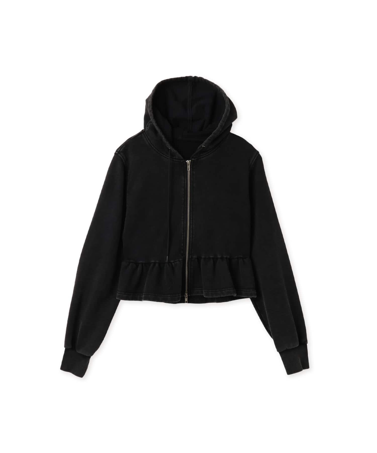 atmos pink Peplum Zip Hoodie BLACKのメイン画像