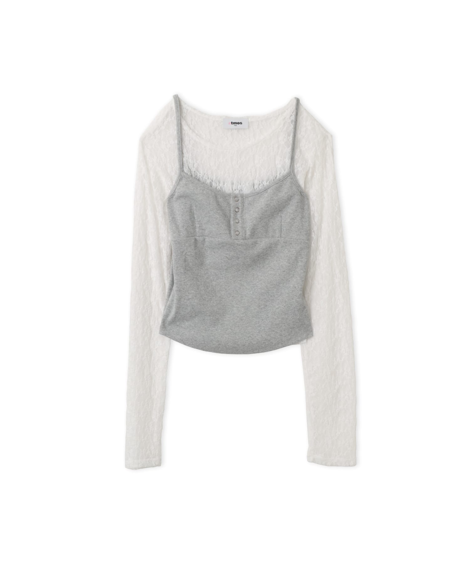 atmos pink Lace LS Top & Camisole Set GRAYのメイン画像